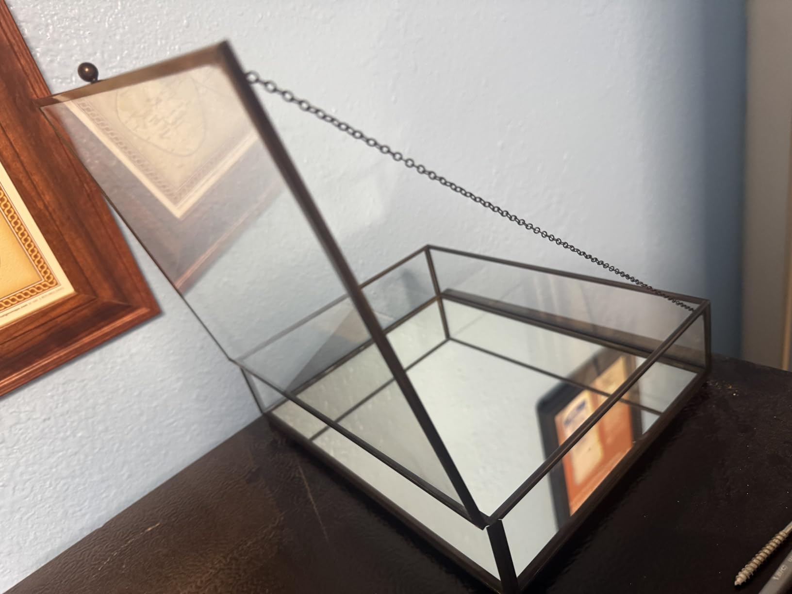 REDHUGO Large Glass Boxes for Display Handmade, Mirrored Bottom, Gold customer photo 2