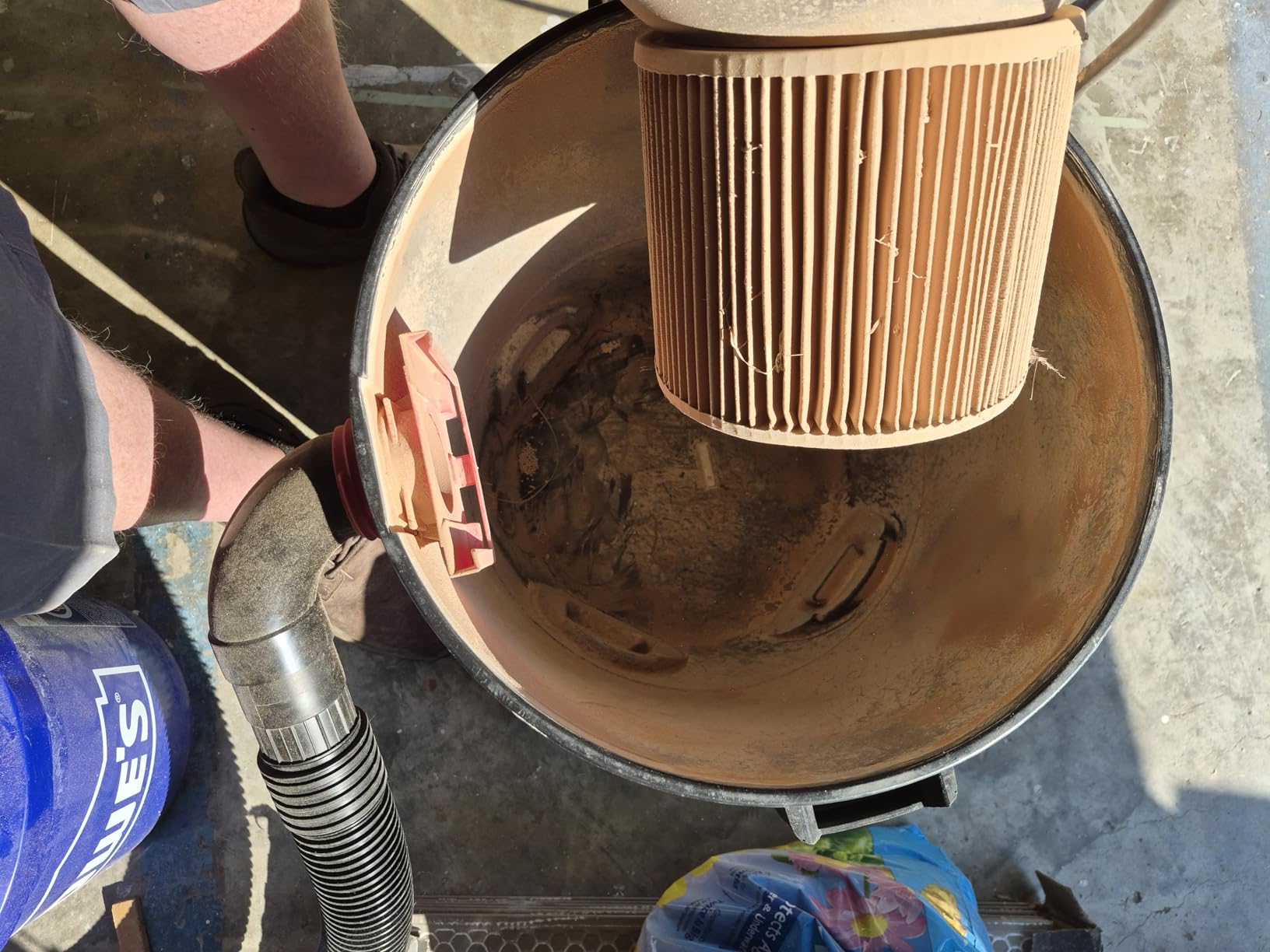 The Dustopper PRO, Low-Profile Dust Separator for Shop Wet/Dry Vacuums with at least 5HP. Includes High-Flow 90 Degree Sweep Elbows and Connection Hose. Fits Standard 5 Gallon Buckets, Made in USA customer photo 2