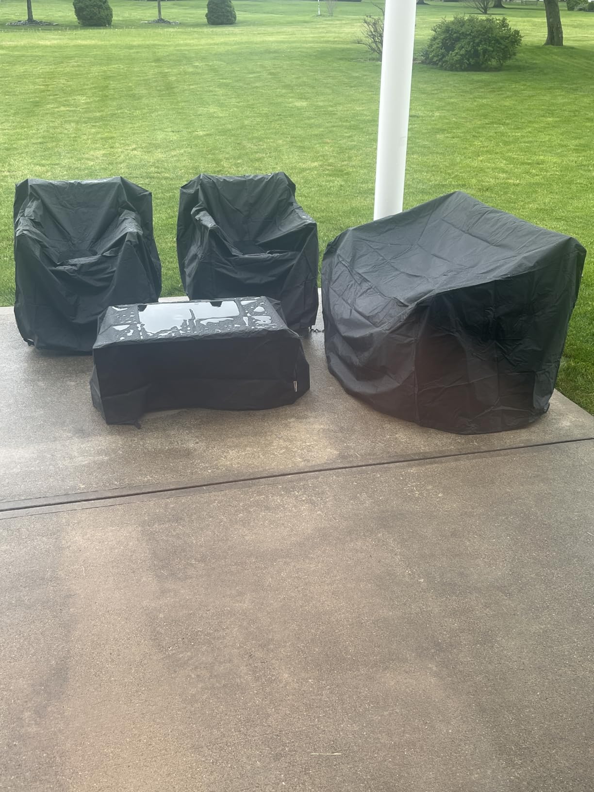 Patio Furniture Covers,Outdoor Furniture Cover Waterproof,Patio Furniture Set Covers for 4 Piece Outdoor Conversation Set,Patio Covers Set-XX-Large (Black) customer photo 1