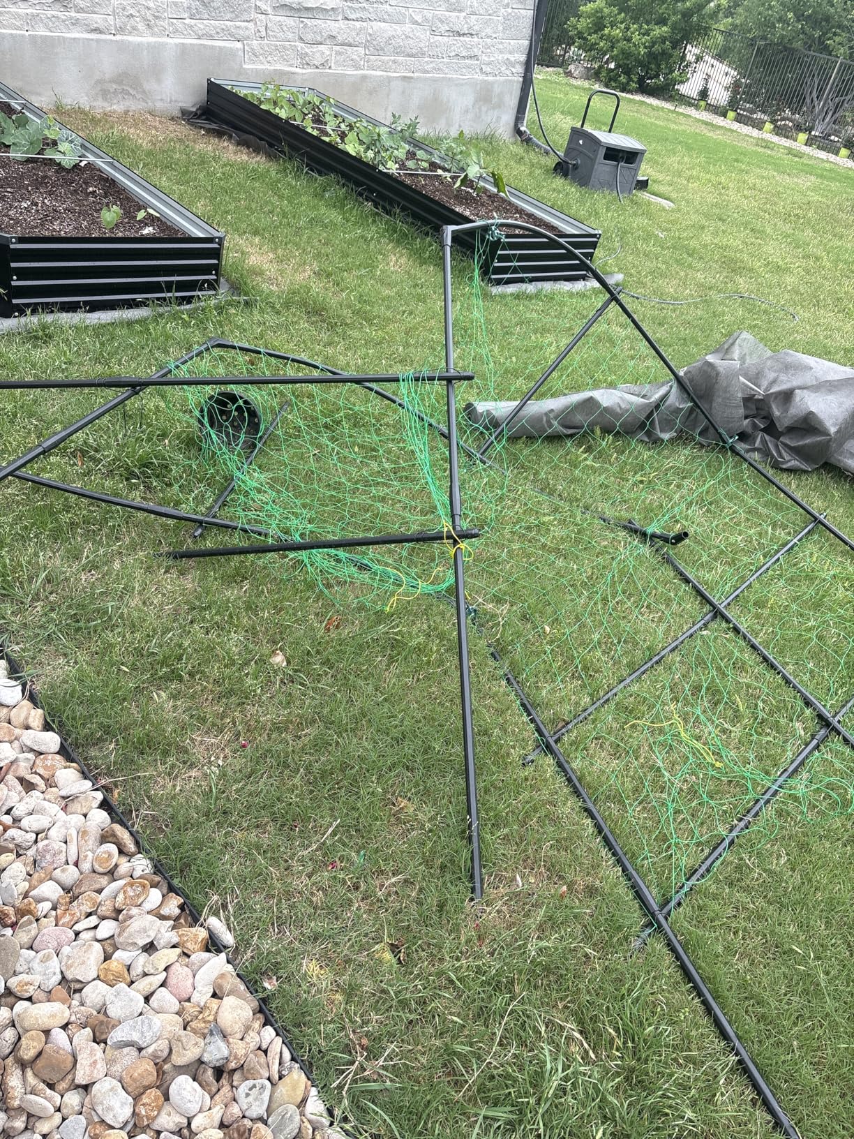 DoCred Garden Arch Trellis, 87''H x 75''L Metal Trellis for Climbing Plants | Large Plant Support Trellis Archway for Climbing Vine Vegetable/Fruit/Flower Outdoor Yard Lawn Garden Arch Tunnel Trellis customer photo 1