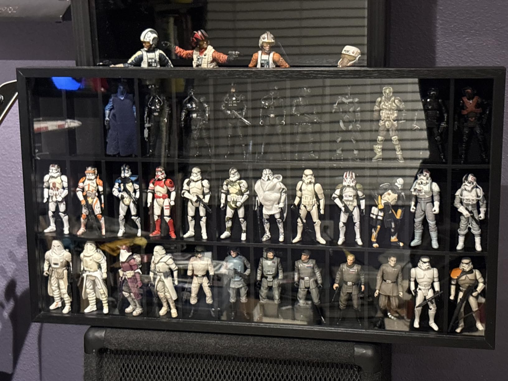 3.75 inch Figure Collectors Showcase, Display Frame Case for Action Figures, Dustproof Cabinet Box for Collectibles, Compatible with Star Wars / GI Joe Classified Series, 24.61