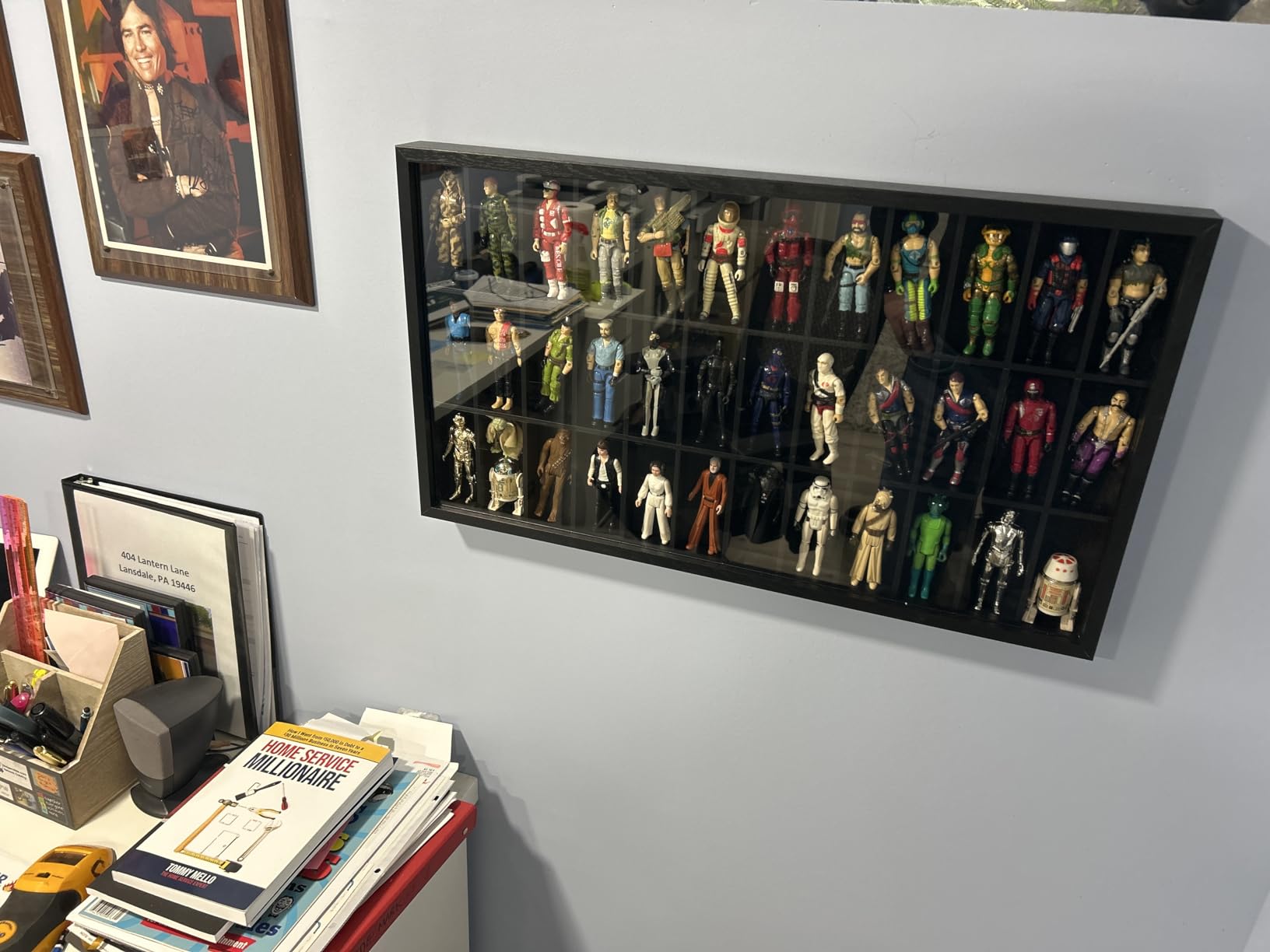 3.75 inch Figure Collectors Showcase, Display Frame Case for Action Figures, Dustproof Cabinet Box for Collectibles, Compatible with Star Wars / GI Joe Classified Series, 24.61