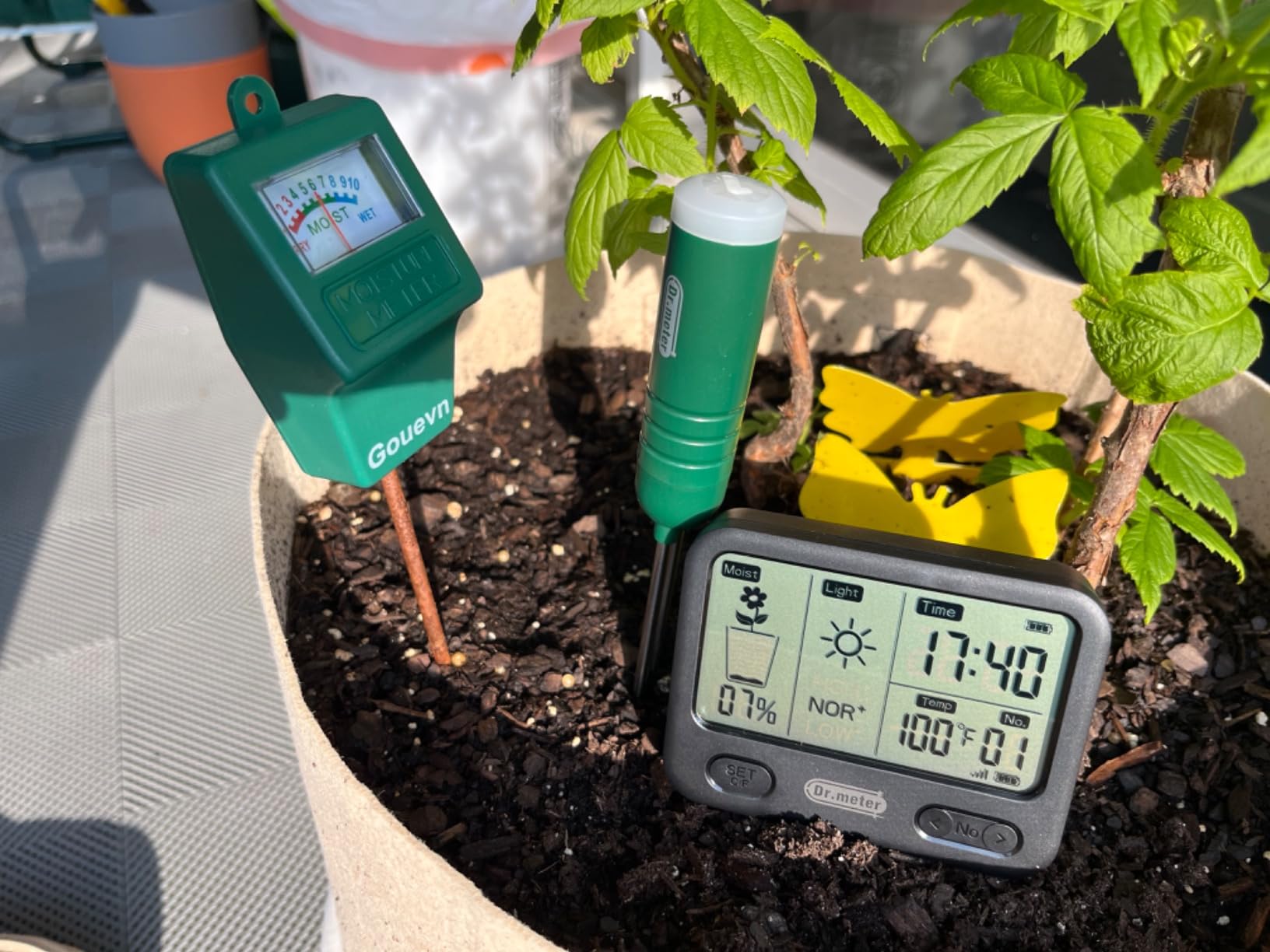 Dr.meter 4-in-1 Soil Moisture Meter 300ft Wireless Soil Tester Sensor | Temperature/Light/Time/Soil Hygrometer Monitor with Digital LCD Display for Indoor Outdoor Plants Garden Lawn customer photo 1