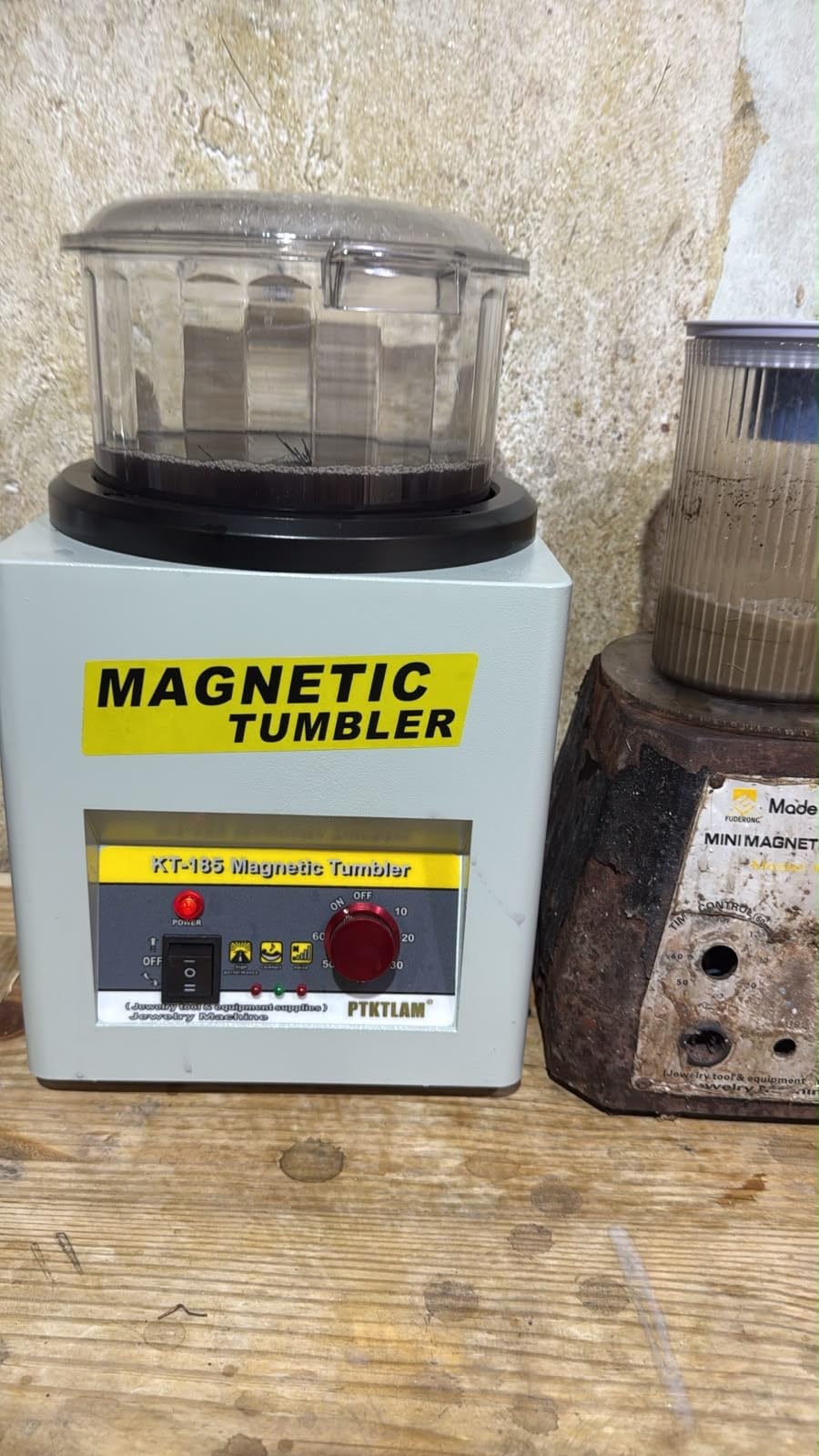 KT-185 Magnetic Tumbler Jewelry Polisher 180mm Polishing Barrel | 200g Burnishing Pins, Automatic Forward and Reverse Rotation, For Jewelry customer photo 1