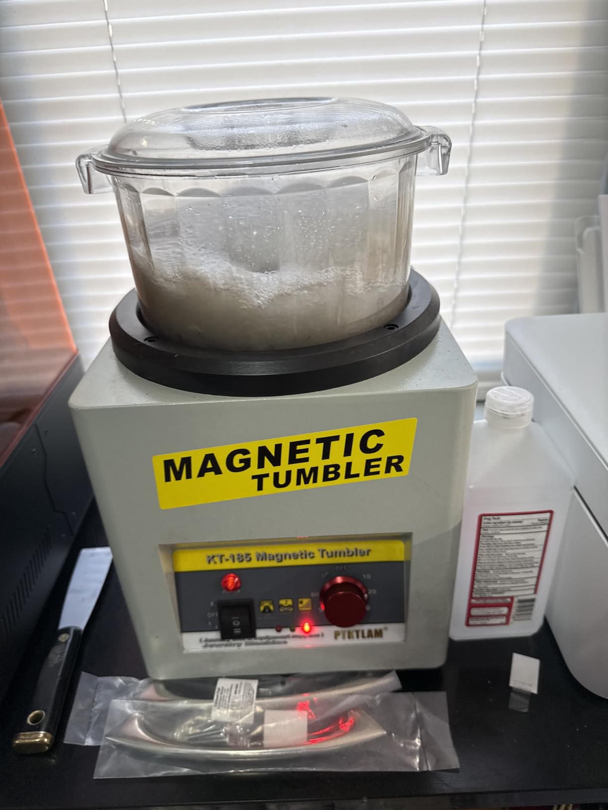KT-185 Magnetic Tumbler Jewelry Polisher 180mm Polishing Barrel | 200g Burnishing Pins, Automatic Forward and Reverse Rotation, For Jewelry customer photo 2