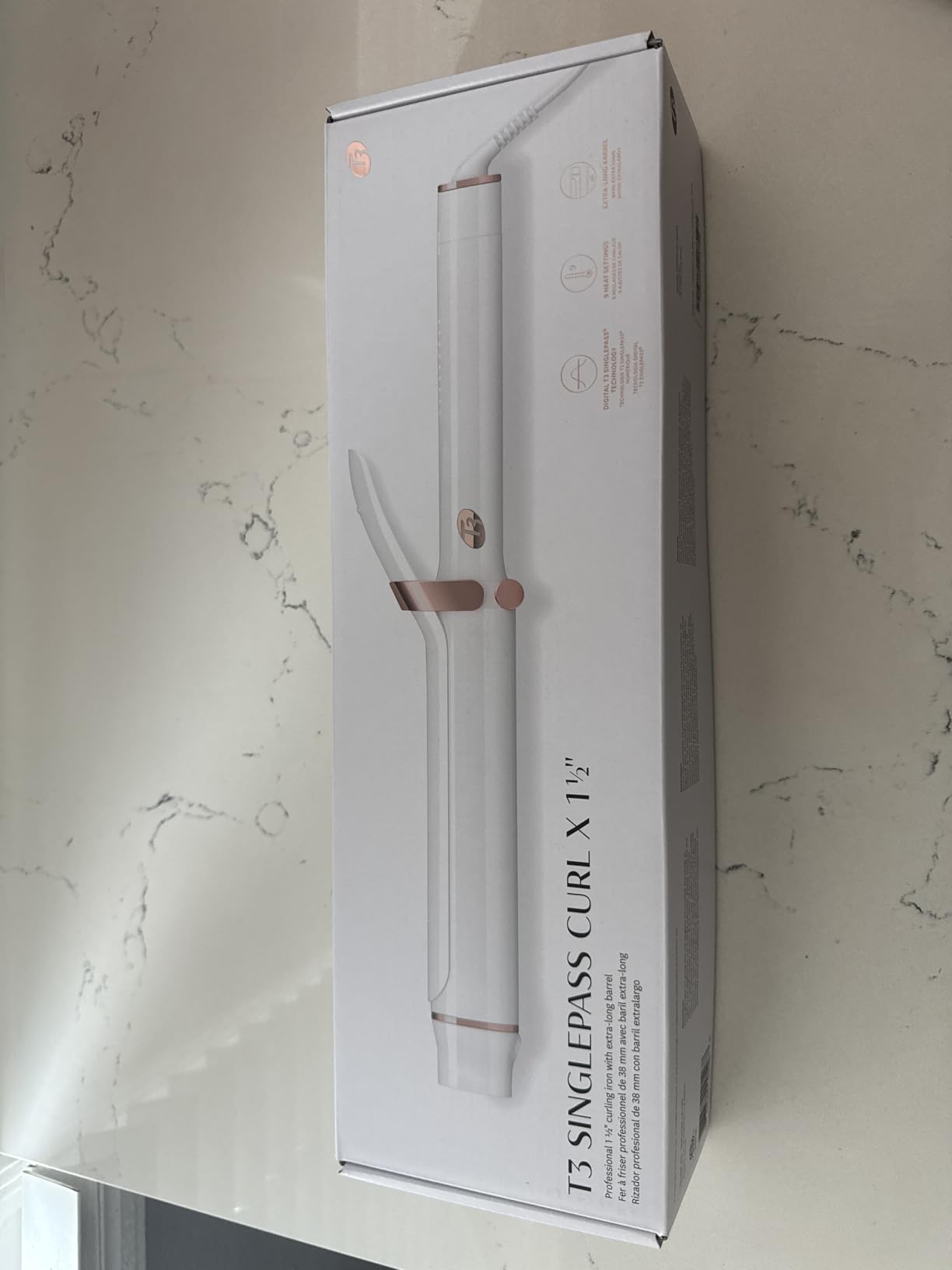 T3 SinglePass Curl X Extra-Long Barrel Curling Iron & Curling Wand, Hair Curler with 9 Heat Settings, Korean Ceramic & ProGlide Clip for Curls, Waves & Shine on Fine, Medium & Thick Hair customer photo 1