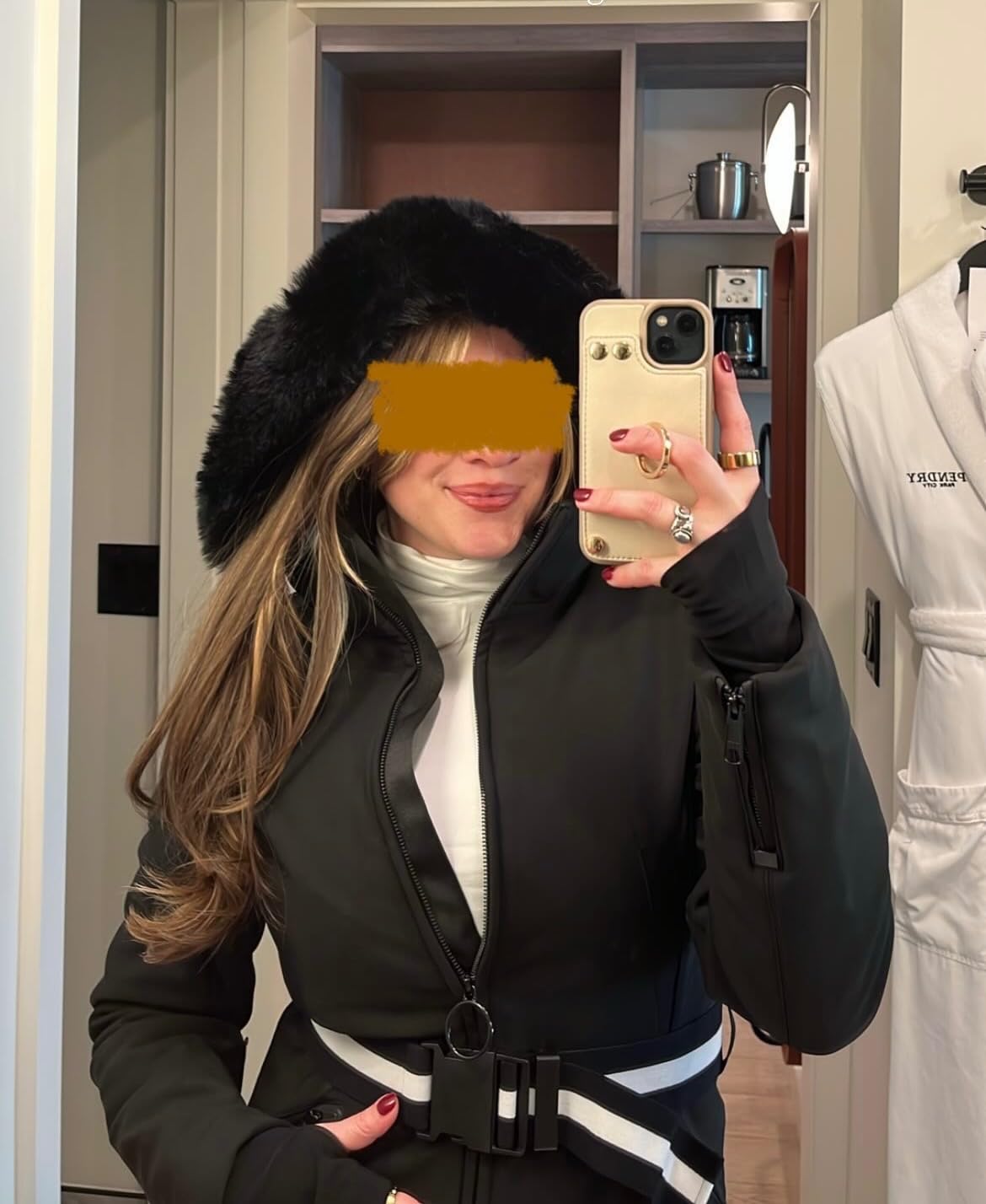 GSOU SNOW Women's Ski Jacket Slim Snow Jacket Waterproof Insulated Coat | 15K Waterproof&10K Breathable,Windproof,Duck Down Filling,Waist Adjustable Belt,Detachable Fur Hood,Powder Skirt,5 Pockets customer photo 1