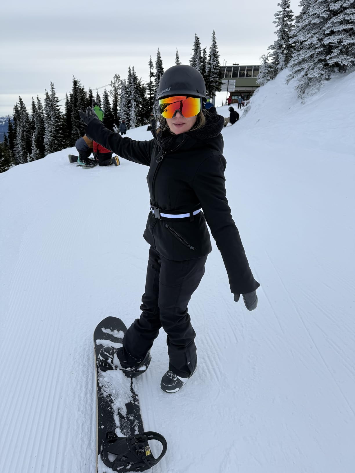 GSOU SNOW Women's Ski Jacket Slim Snow Jacket Waterproof Insulated Coat | 15K Waterproof&10K Breathable,Windproof,Duck Down Filling,Waist Adjustable Belt,Detachable Fur Hood,Powder Skirt,5 Pockets customer photo 2