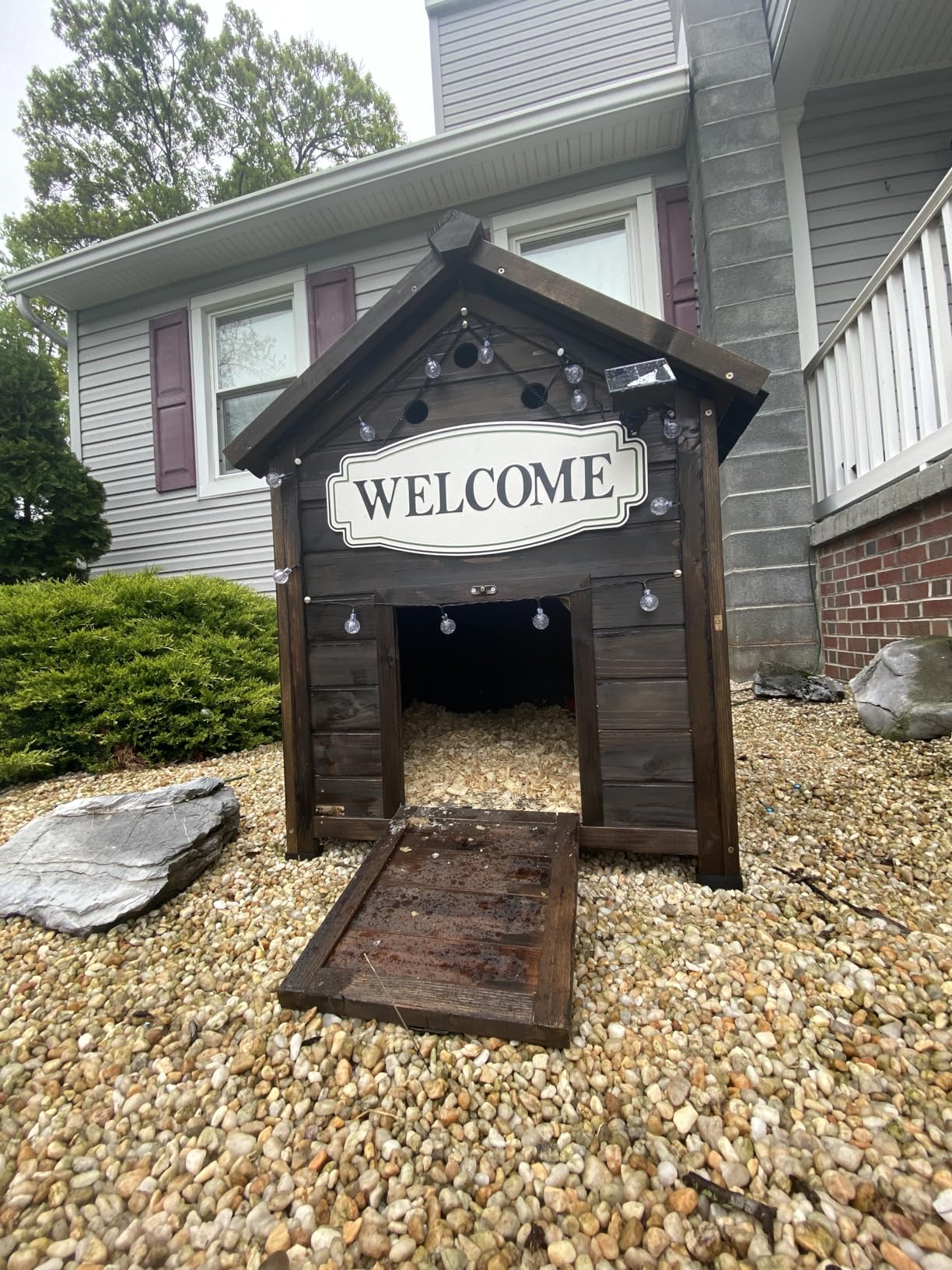 PawHut Duck Coop, Wooden Duck House, Outdoor Small Animal House with Openable Roof, Double Doors, Removable Base for 1-3 Ducks, Chickens, Rabbits, Cats, Natural Wood customer photo 1