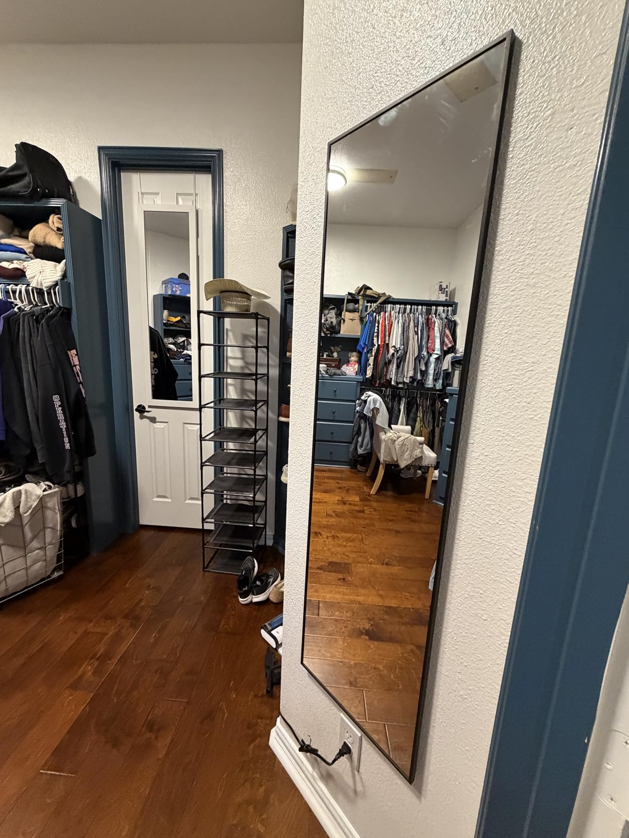 Delma Full Length Mirror with Stand, Black Floor Mirror | Aluminium alloy frame with HD float glass for distortion-free reflection. Free standing or wall mounted. customer photo 2