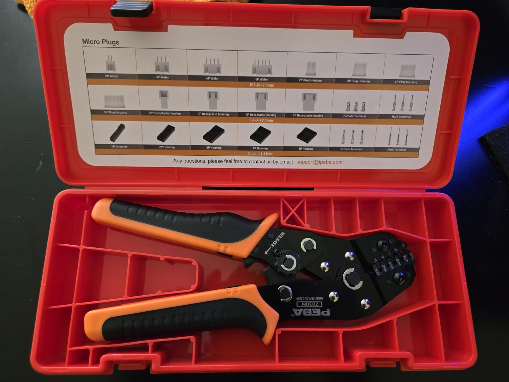 PEBA Crimping Tool and Dupont Connector Kit - 21 Types of 2.54mm Dupont Connectors & Crimp Pins, 2.5 mm JST-XH Contacts and Housings, for DIY Electronics - Suitable for AWG 32-20 Wires customer photo 2