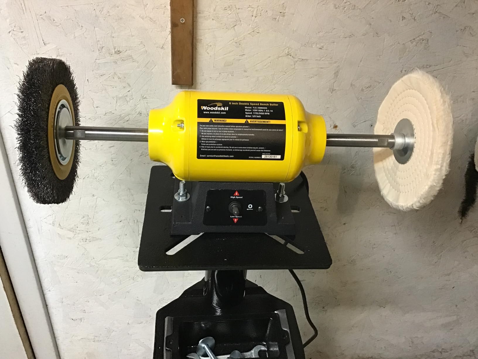 Dual Speed Bench Buffer Polisher 1.8/3.1A, 8 inch Jewelry Buffer Polisher Machine, 1725/3450 RPM Power Bench Polisher with 2 cotton Wheels for Jewelry, Metal, Wood, Jade, Knife, Plastic customer photo 2