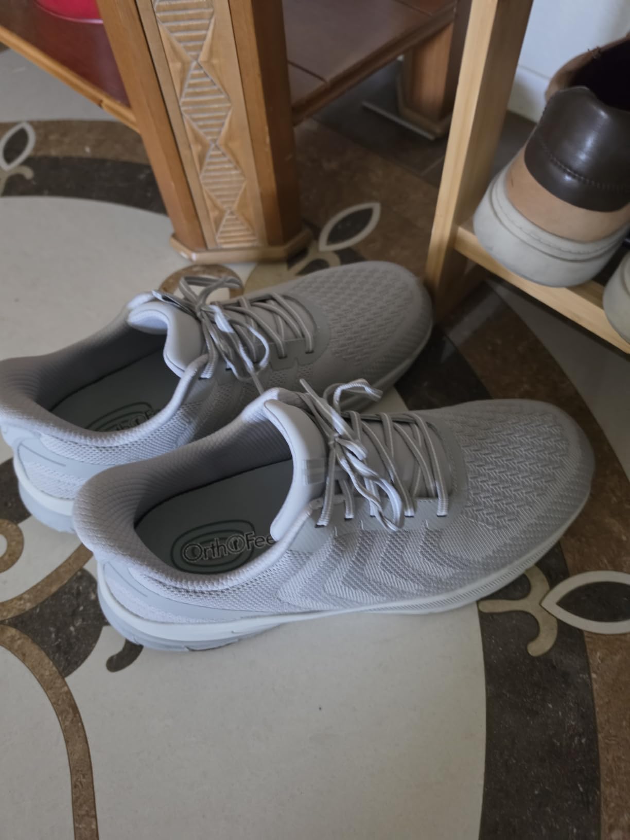 Orthofeet Tilos Orthopedic Men's Sneakers - Hands-Free Water-Repellent Slip-On Stretchable Walking Shoes customer photo 2