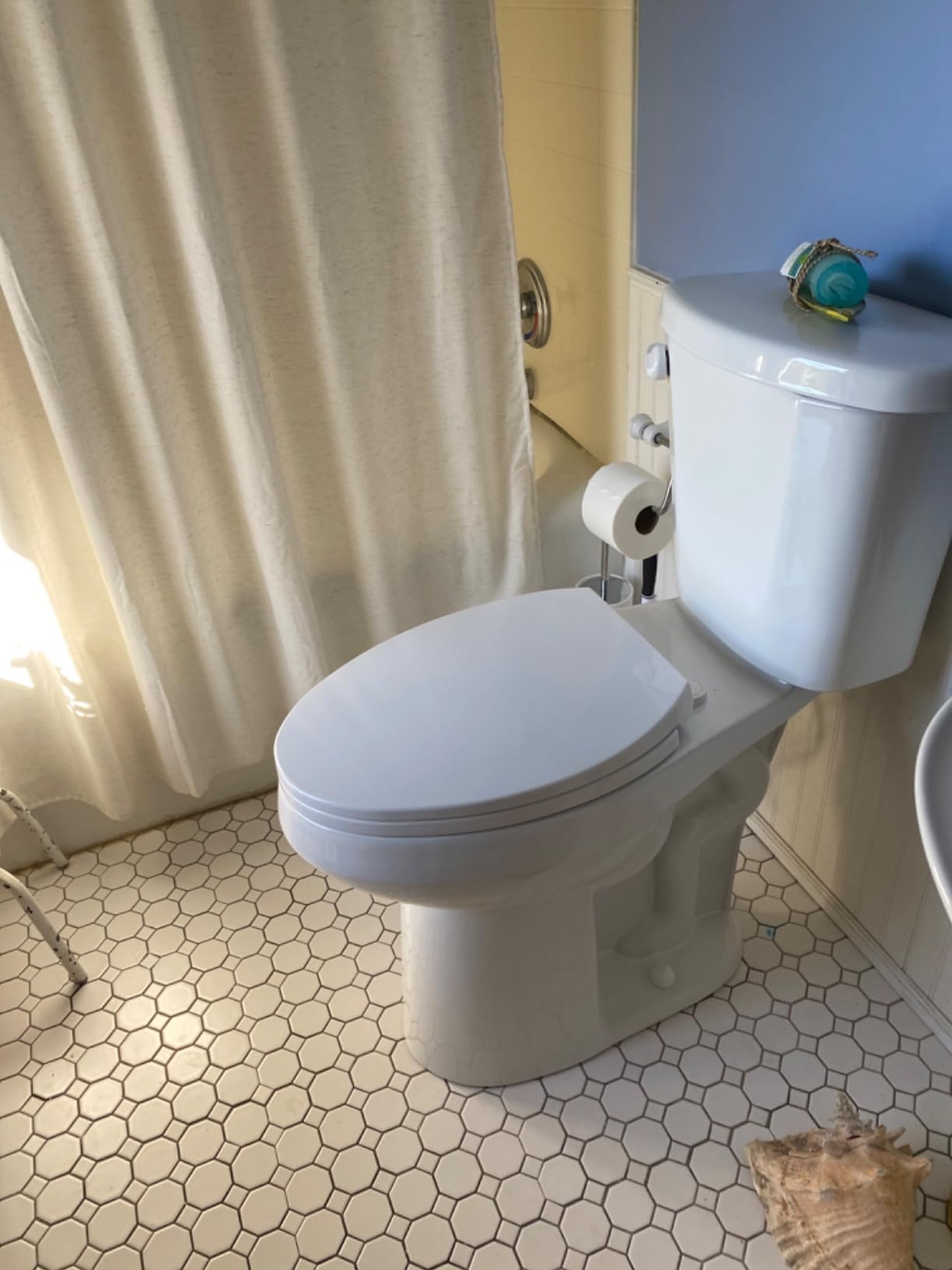 Simple Project 21 Inch High Extra Tall Toilet for Seniors & Tall Person | Elongated Comfort Seat, 1.28 GPF Powerful Single Flush High Tall Toilets, 12 Inch Rough In Bathrooms Comfort Height Toilet customer photo 2