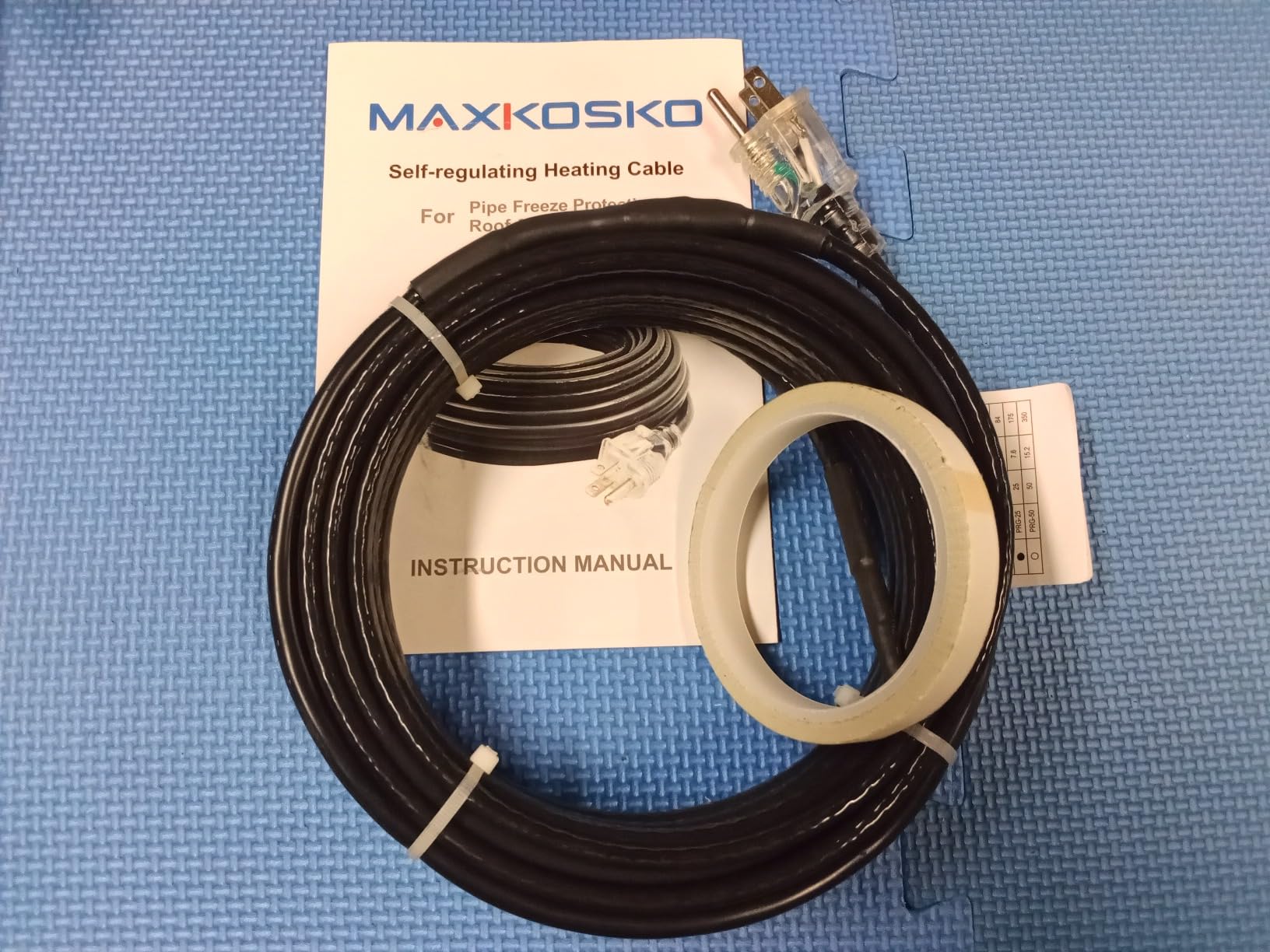 MAXKOSKO 75 FT Self-Regulating Roof and Gutter Snow Melt Heat Cable, Industrial 7W/Ft 120V customer photo 2