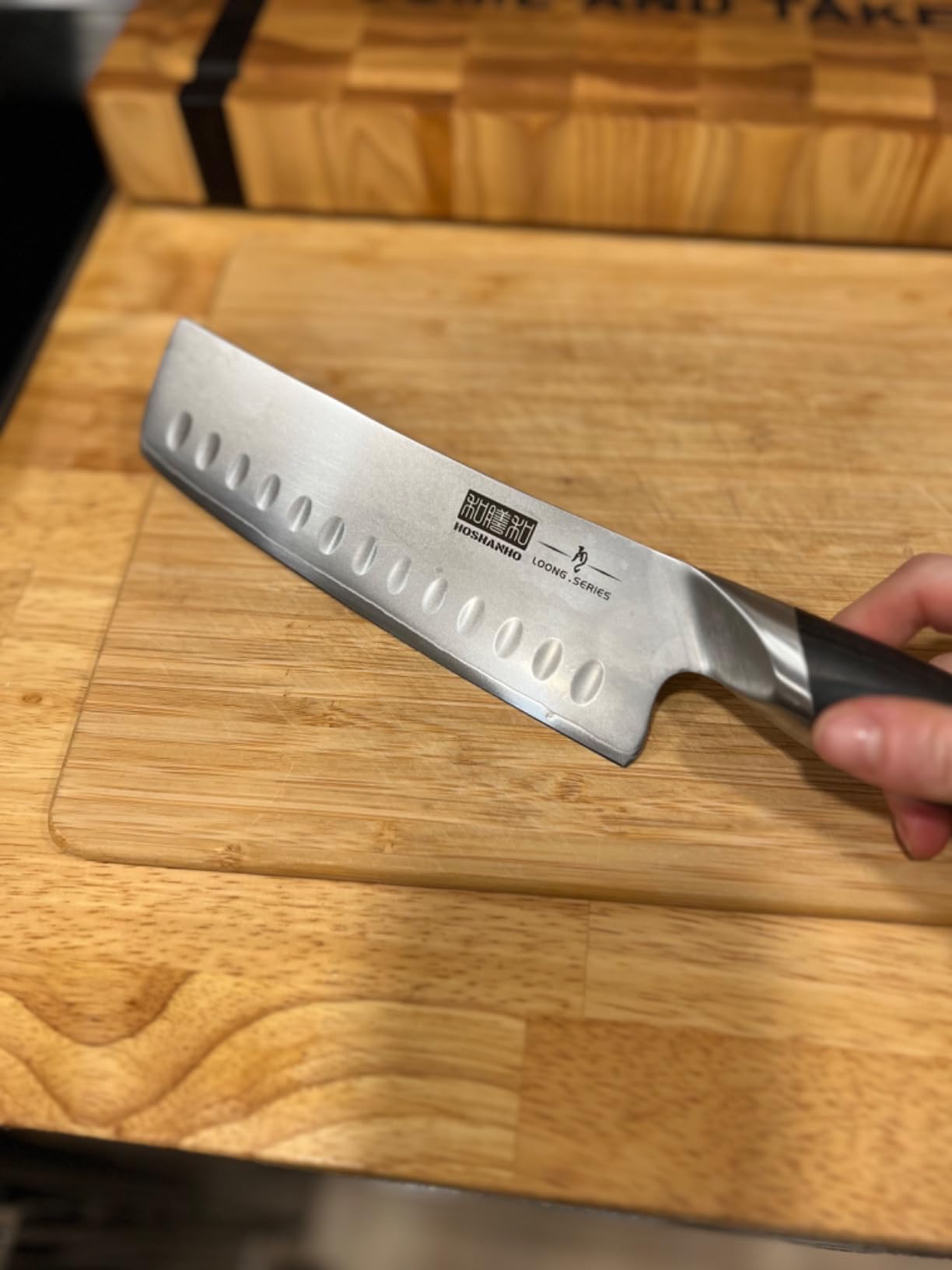HOSHANHO 7 Inch Nakiri Knife, Ultra Sharp Japanese Kitchen Chef Knife, Multipurpose Japanese High Carbon Stainless Steel Meat Vegetable Knife with Ergonomic Pakkawood Handle customer photo 1