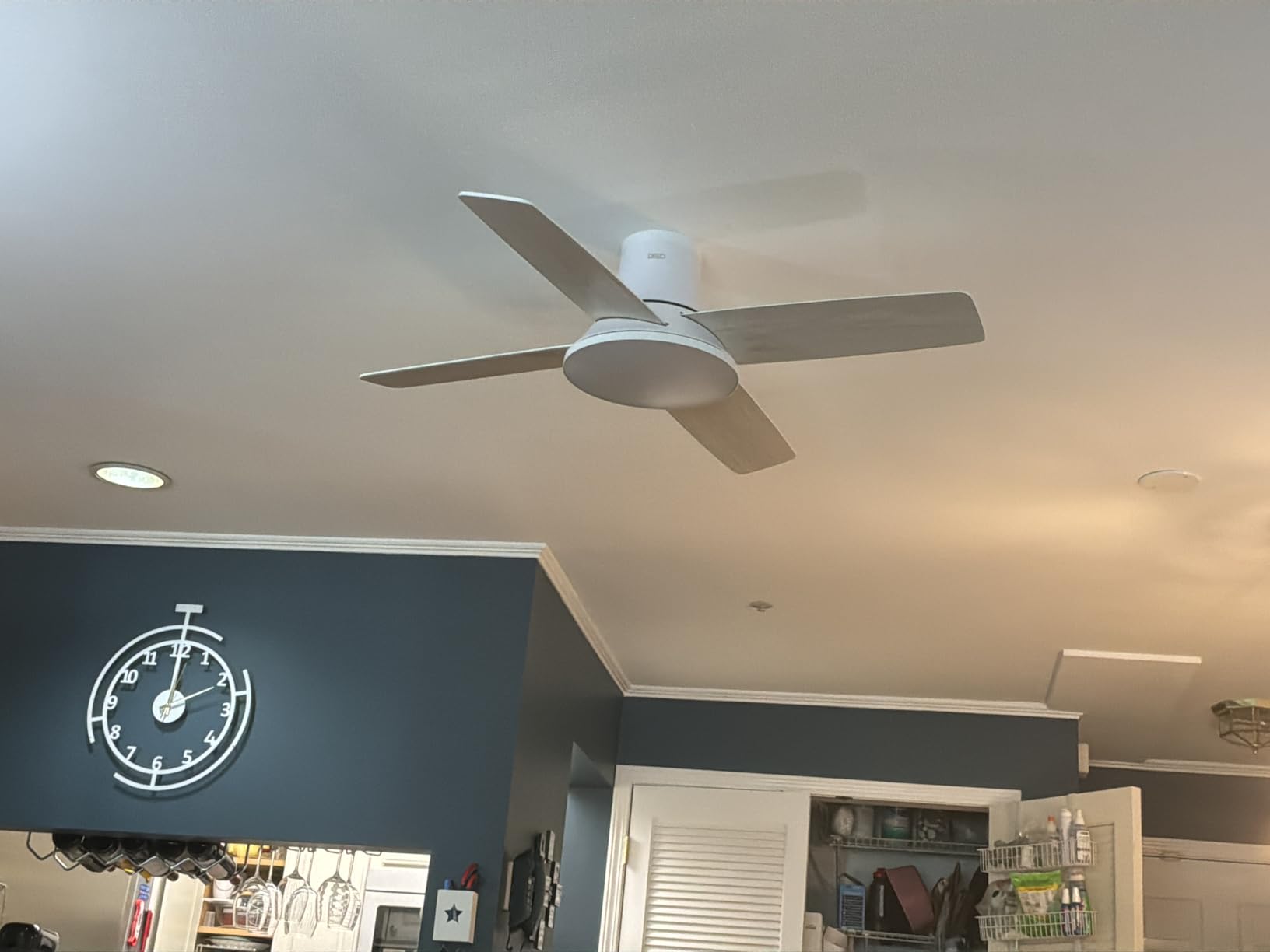 DREO Ceiling Fans with Lights, 44 Inch, RGBIC Flush Mount Smart Ceiling Fan | Quiet DC Motor for Bedroom, Dimmable LED, 12 Speeds & 3 Fan Modes, Low Profile Easy Install, 12H Timer, App & Remote Control customer photo 1