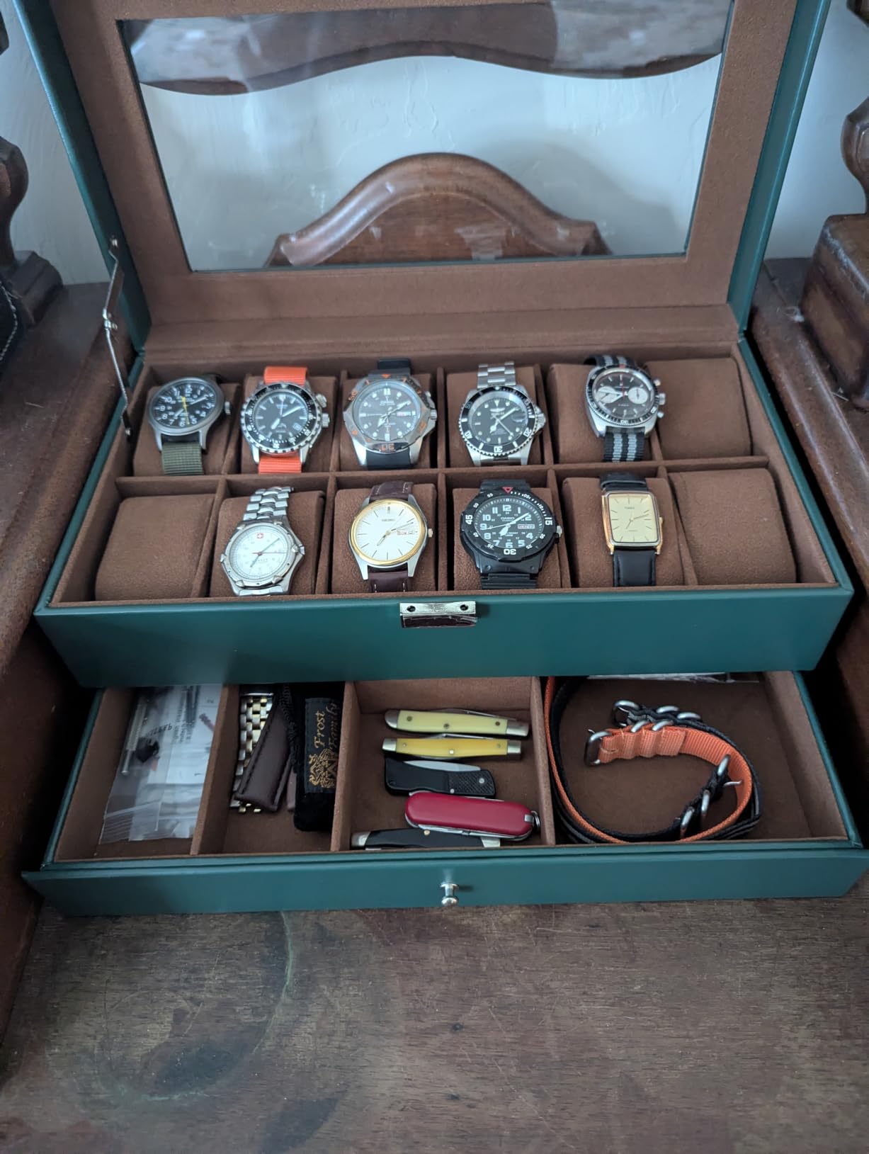 ProCase Watch Box, 12 Slot Watch Case for Men with Drawer, Espresso | 2-Layer Watches Display Case with Glass Lid, Mens Jewelry Box Storage Holder Organizer, Anniversary Christmas Birthday Gift customer photo 1