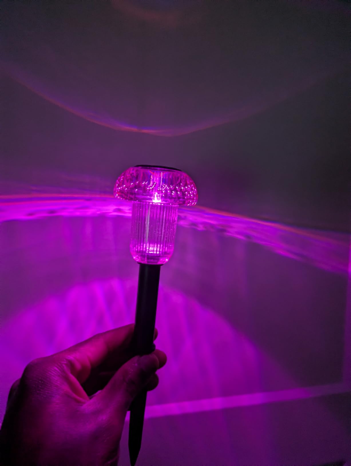 Halloween Solar Lights Outdoor 8 Pack Mushroom Decor Pink Purple | Auto On/Off Halloween Decorations Solar Pathway Lights Waterproof Yard Lighting for Women Garden Outside Yard Path Landscape customer photo 1