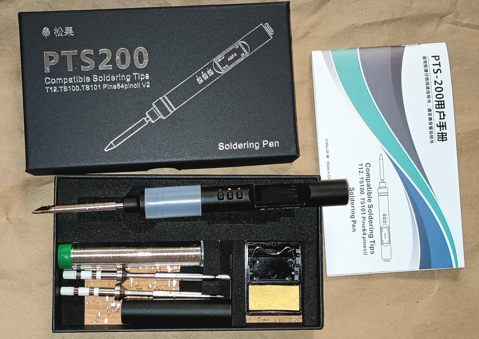 FEITA PTS200 Soldering Iron Kit for Electronics, 100W Mini Smart Digital Pencil Solder Iron Micro Tool Pen Boost Mode, With 3 Solder Tips,1 Solder Wire,1 Small Soldering Stand,1 Type-C Charger customer photo 1