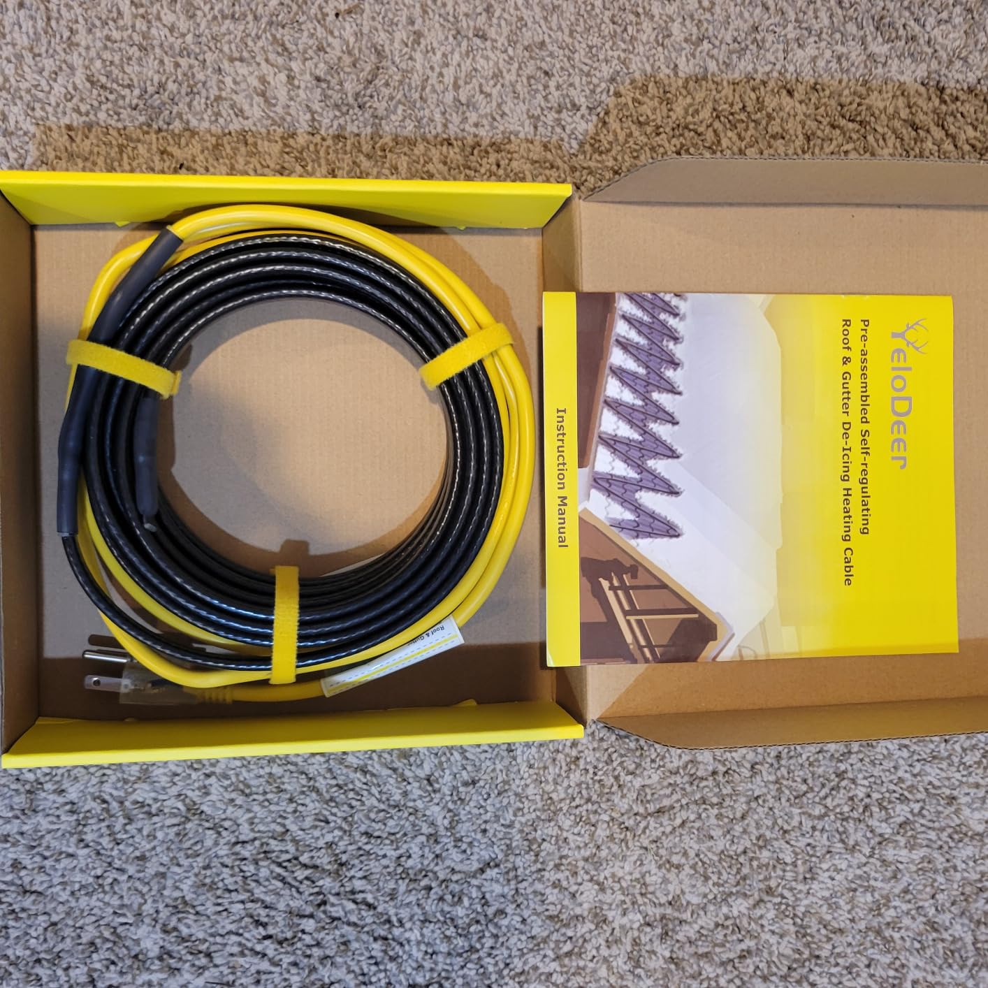 120 FT Industrial Grade Self Regulating Roof Gutter Heater Cable, 8W/FT 120V, Deicing Ice Dam Melt, Pipe Heat Tape Freeze Protection customer photo 1