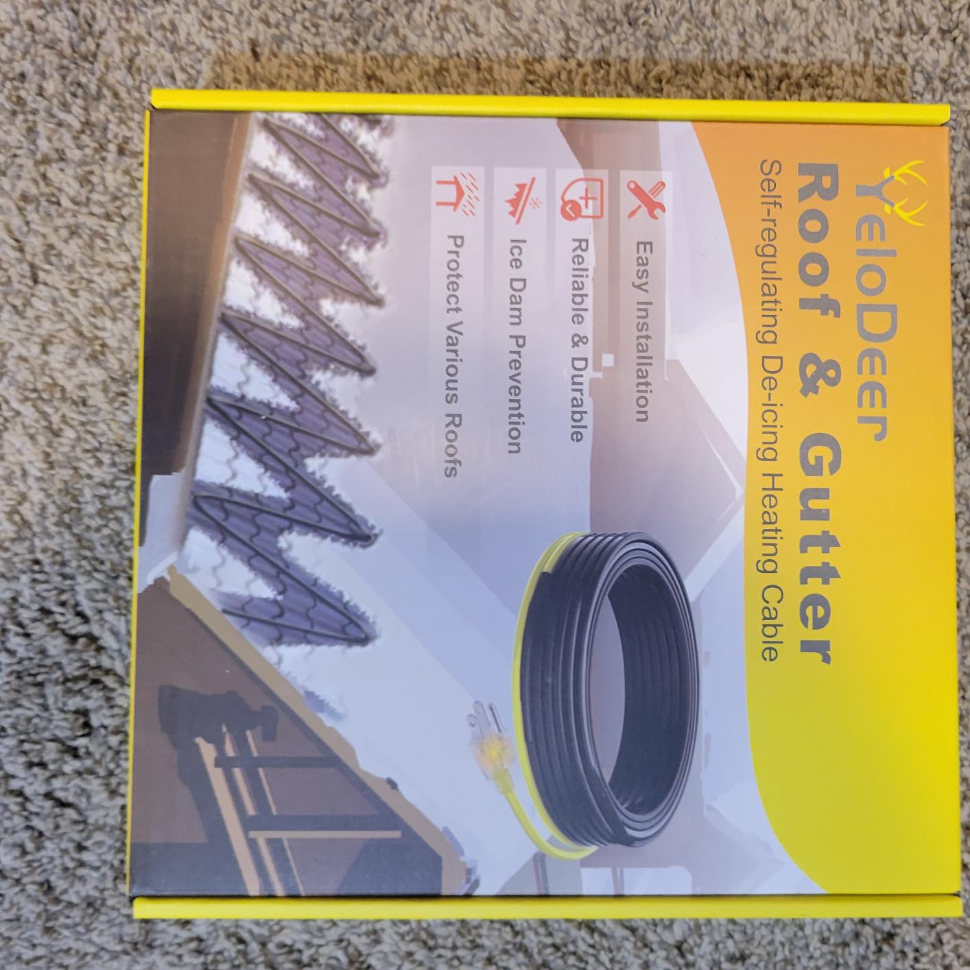 120 FT Industrial Grade Self Regulating Roof Gutter Heater Cable, 8W/FT 120V, Deicing Ice Dam Melt, Pipe Heat Tape Freeze Protection customer photo 2