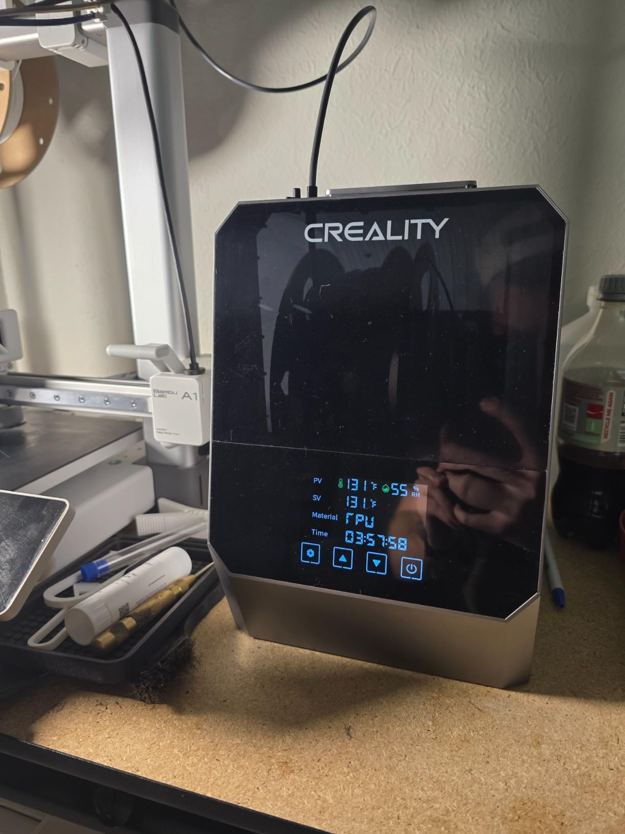 2026 New Official CREALITY Space Pi Filament Dryer Plus, 2 Spools Double 360° 160W PTC Fast Heating 3D Printer Filament Dryer Box, 4'' LCD Touch Screen, One-Key Set Filament Drying for PLA PETG ABS TPU customer photo 2