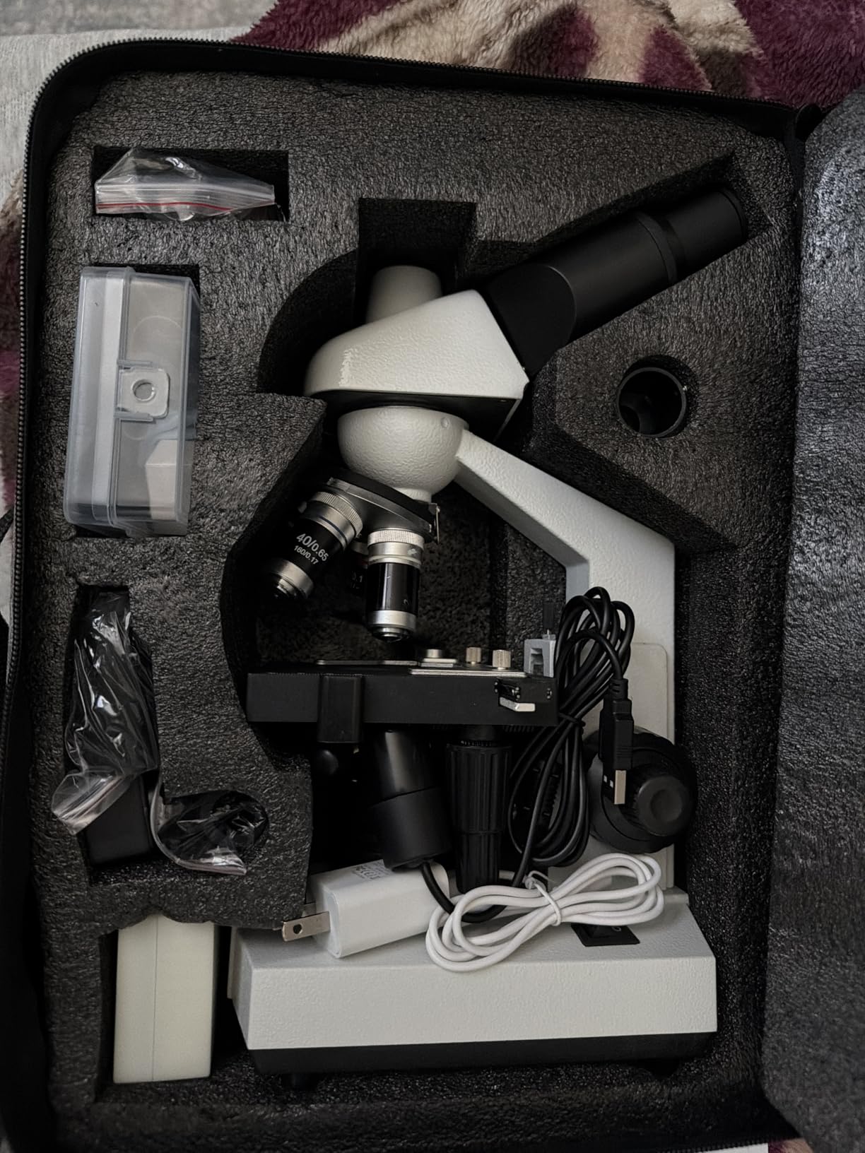 Trinocular Microscope 40X-5000X Magnification Laboratory Grade with Dual Mechanical Stage and HD USB Camera Microscopes for Adults customer photo 2