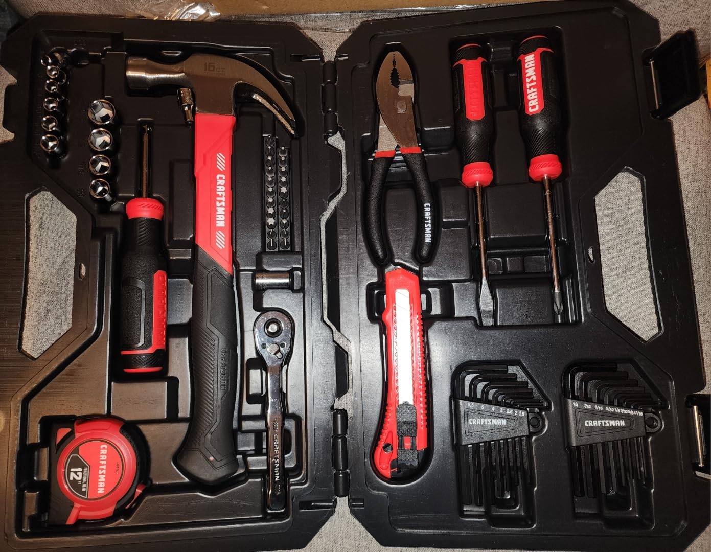 CRAFTSMAN 57 Piece Mechanics Tool Set Home Tool Set, Sockets, Ratchet, Screwdrivers, Hammer, Pliers, Hex Keys, Specialty Bits Hand Tools (CMMT99447) customer photo 1