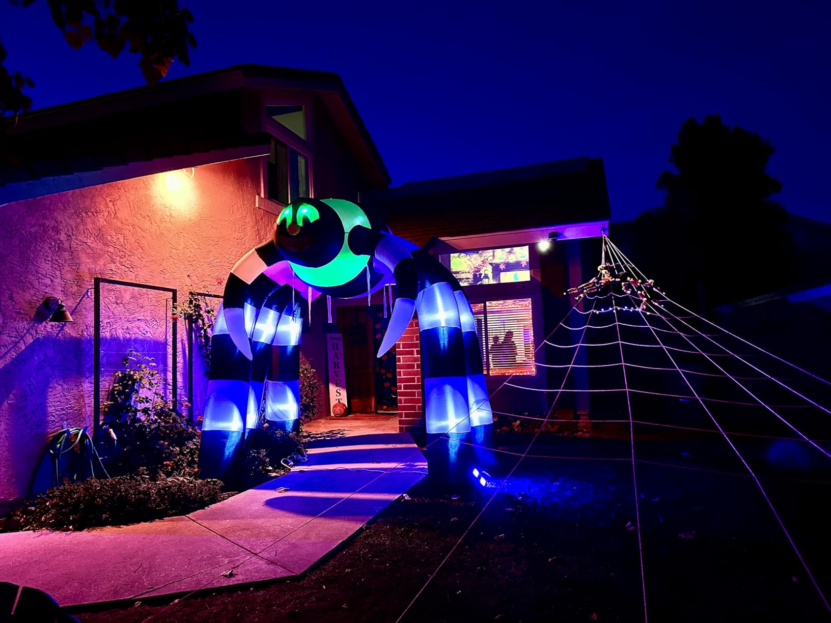 SEASONBLOW 10 Ft Halloween Inflatable Spider Archway Decoration LED Light Up Giant Blow Up Spider Arch for Halloween Party Indoor Outdoor Garden Yard Decor customer photo 1
