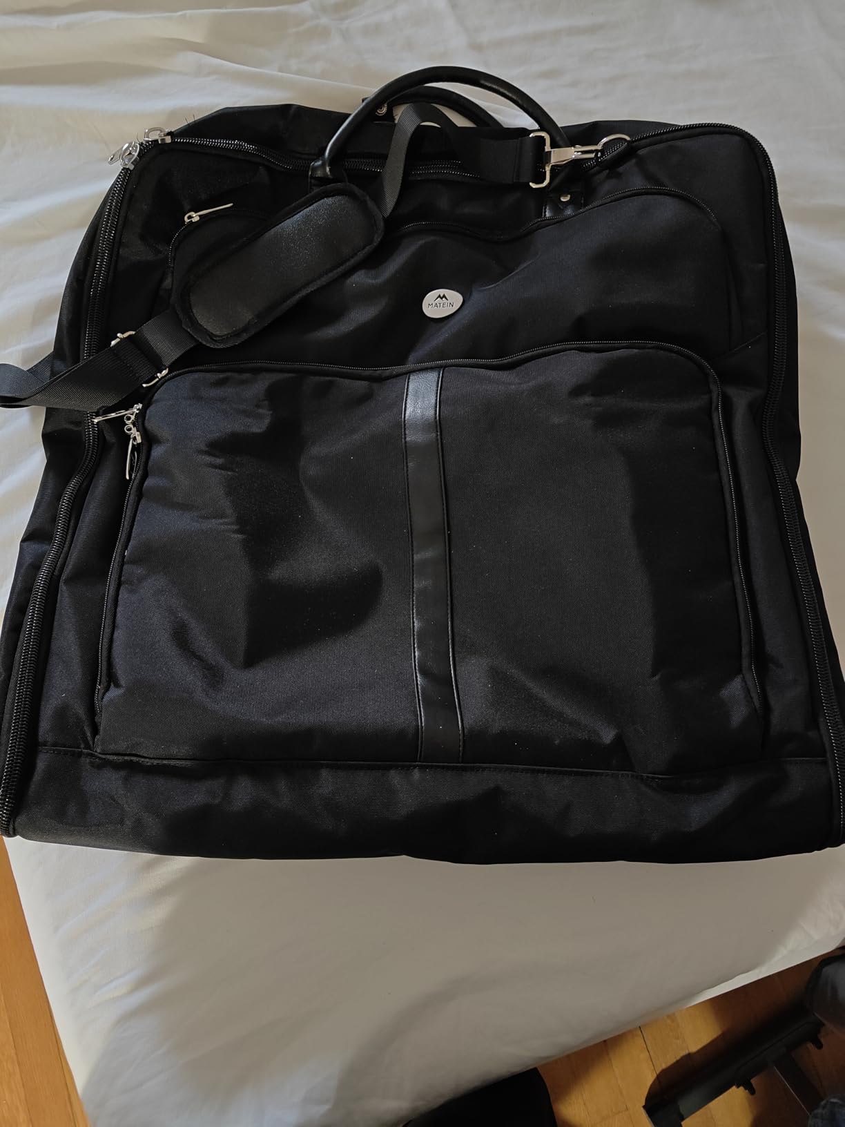MATEIN Mens Garment Bags for Travel, Large Travel Suit Bag Up to 7 Suits | Wrinkle Free, Carry On Garment Bags, For Hanging Clothes, Business Suitcase Luggage Bag, Fit 17.3 Inch Laptop, Strap, Black customer photo 1
