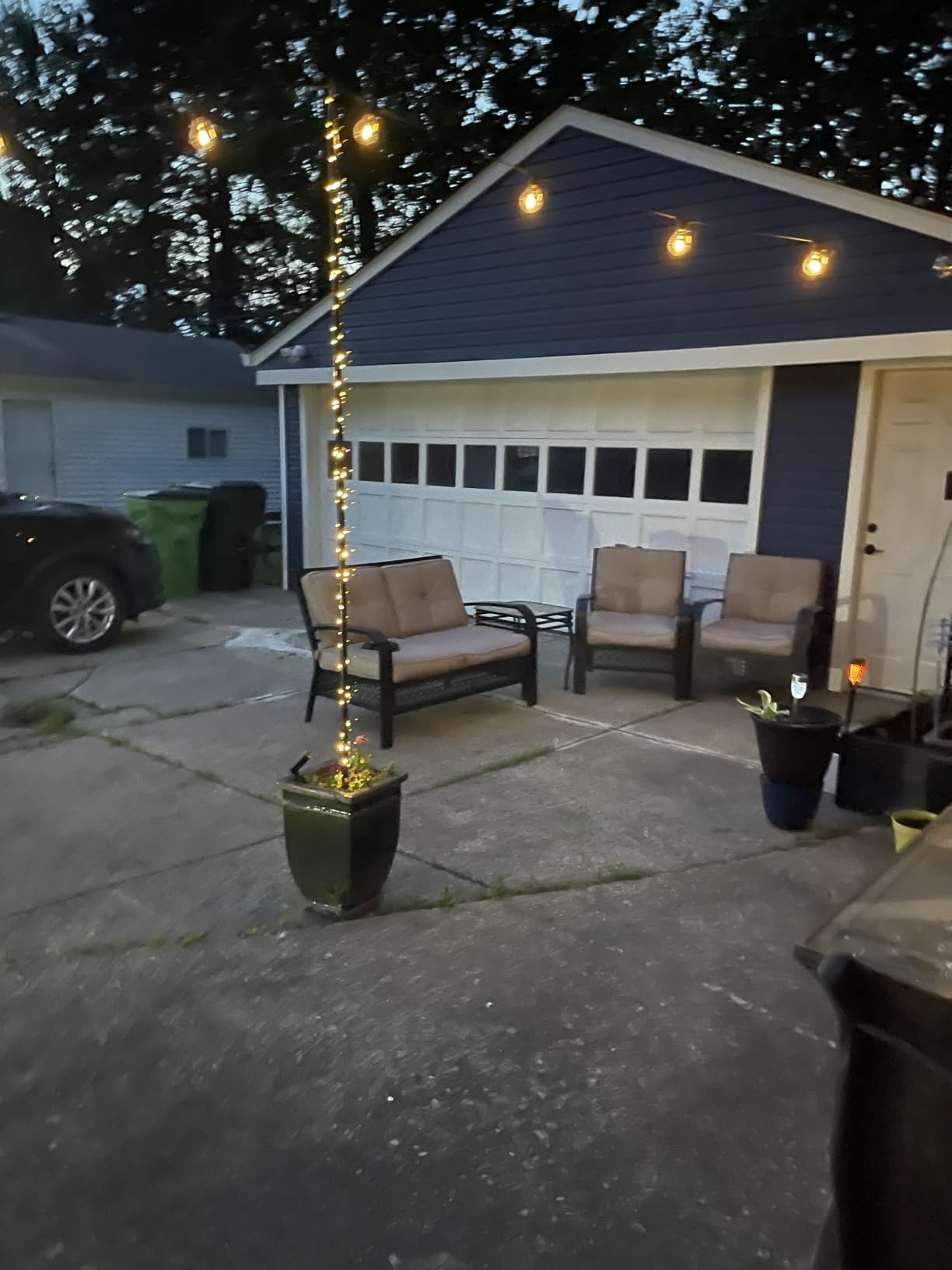 SINLEY 4 Pack String Light Poles,10 Ft Metal Poles with Fork for Outdoor String Lights,Outdoor Light Poles with Fork,Poles/Post/Stand for Outside,Patio,Deck,Backyard,Garden Wedding,Party customer photo 2