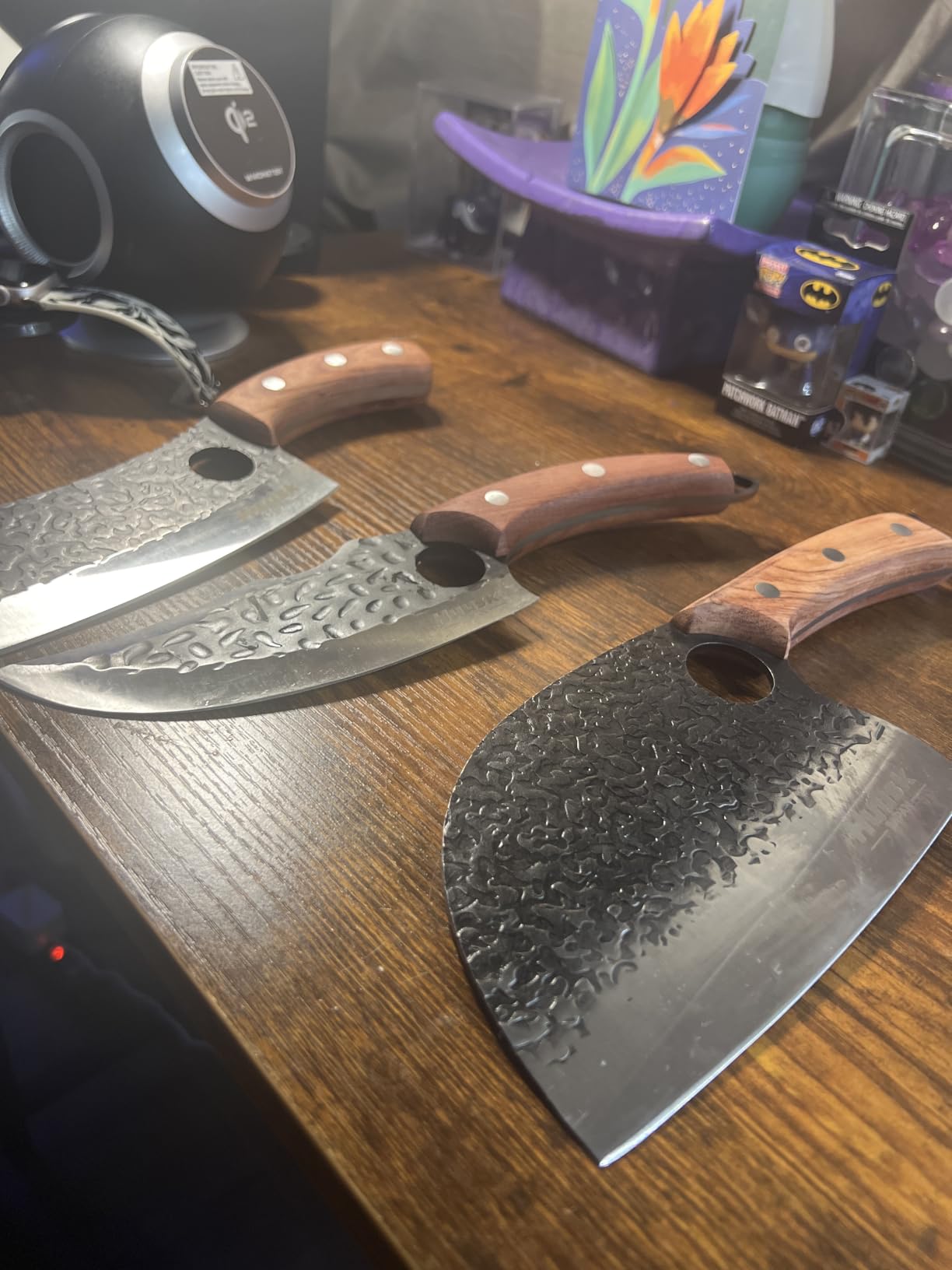 Huusk Butcher Knife Set Hand Forged Serbian Chef Knife Viking Boning Knife Cleaver Knife 3PCS Kitchen Knife Set for Meat Cutting Home & Outdoor Cooking BBQ Knives Gift for Men customer photo 2