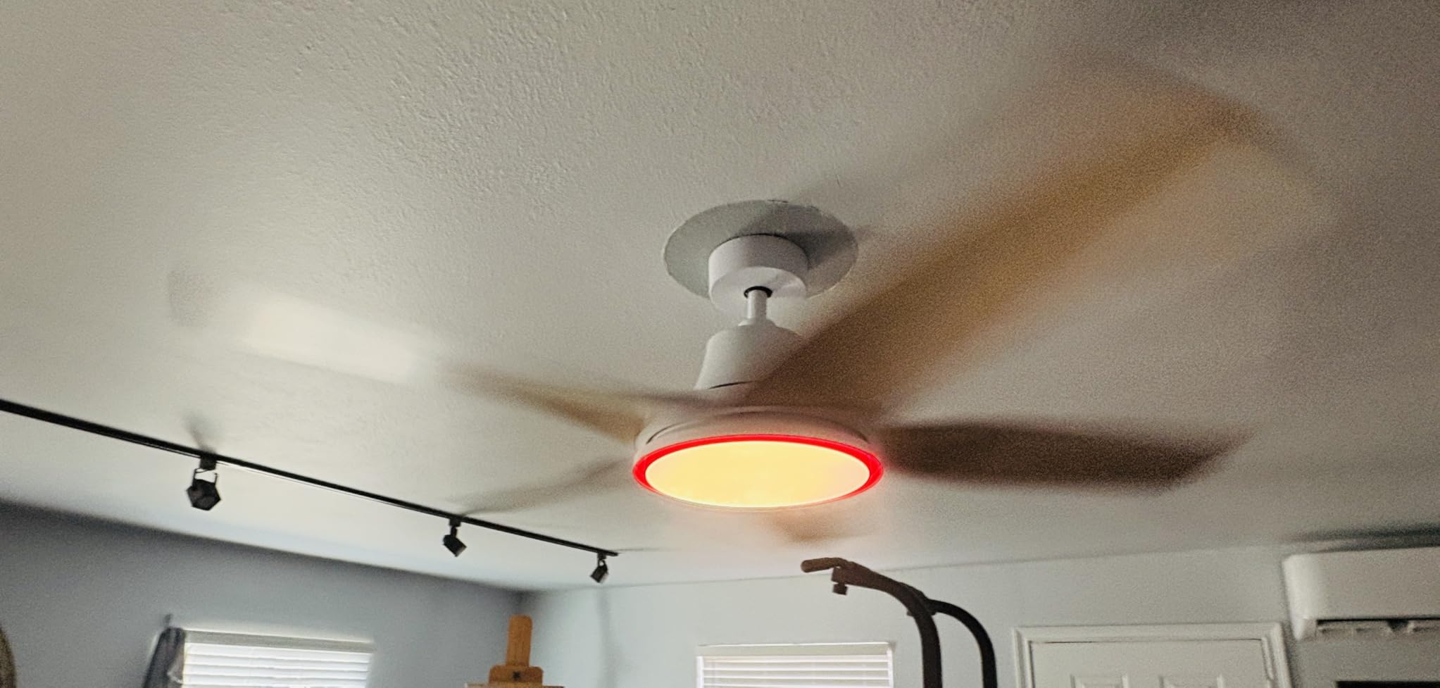 DREO Smart RGBIC Ceiling Fans with Lights, Low profile Ceiling Fan with Alexa/App, 52'' Dimmable Lighting & Color Tuning, 25dB Quiet for Living Room, Game Room, Easy Installation, Black, 2026 Upgraded customer photo 1