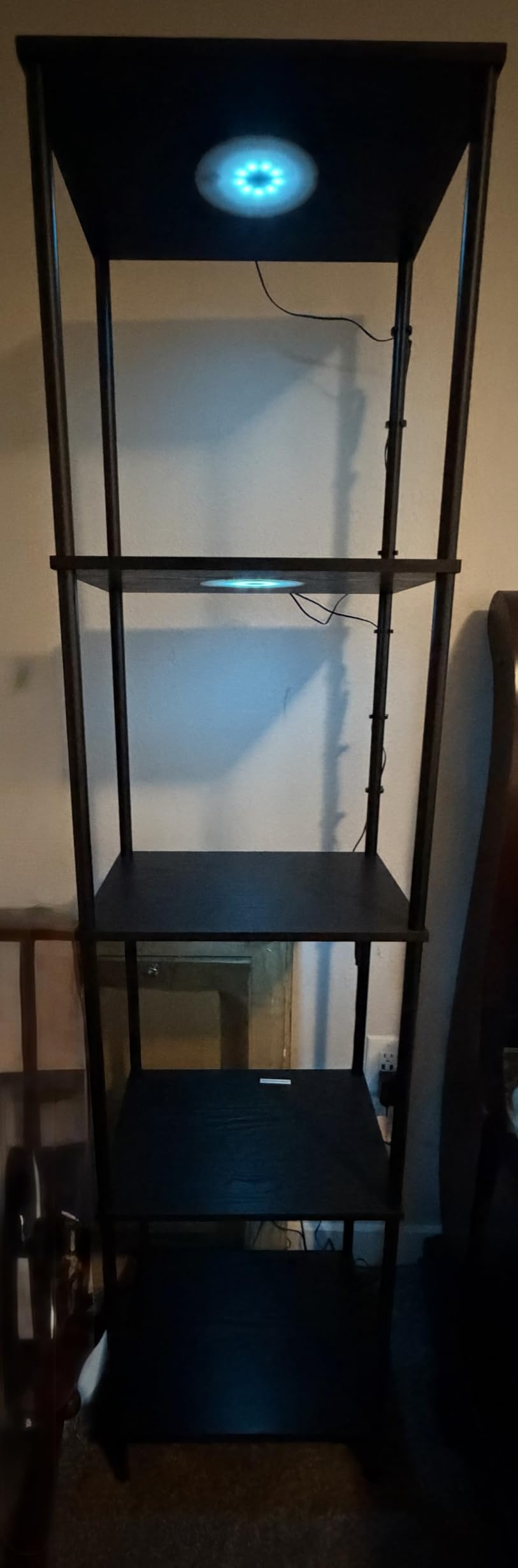 Display Shelf with RGBW Light, Color Changing Curio Cabinet Floor Lamp with Shelves customer photo 1