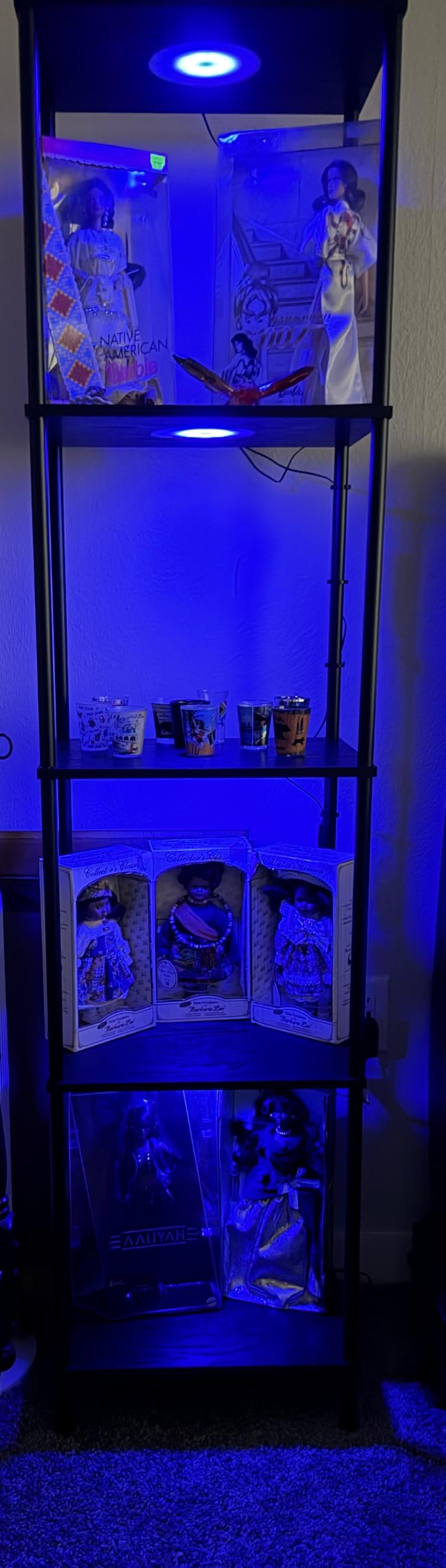 Display Shelf with RGBW Light, Color Changing Curio Cabinet Floor Lamp with Shelves customer photo 2