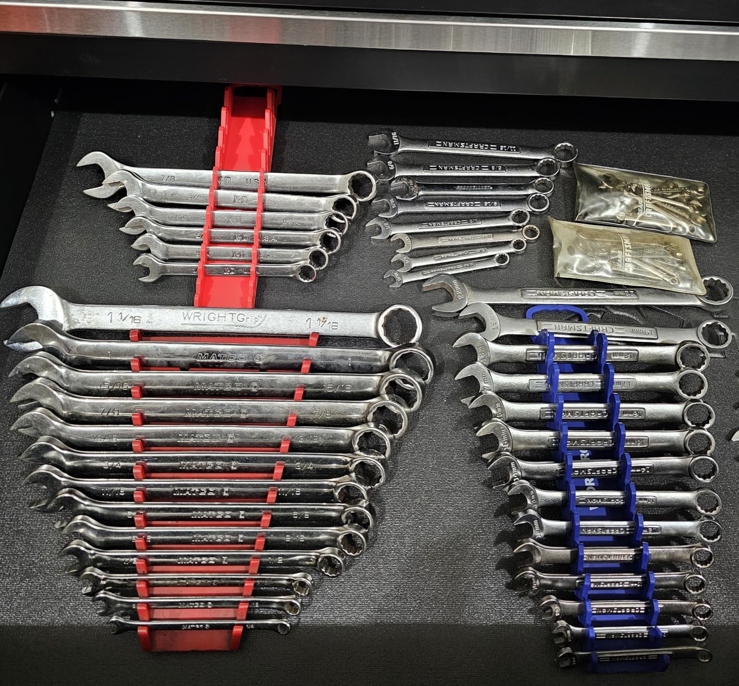 WORKPRO 8-Piece Magnetic Socket and Wrench Organizer Set | 6-Piece Socket Holders, 1/4