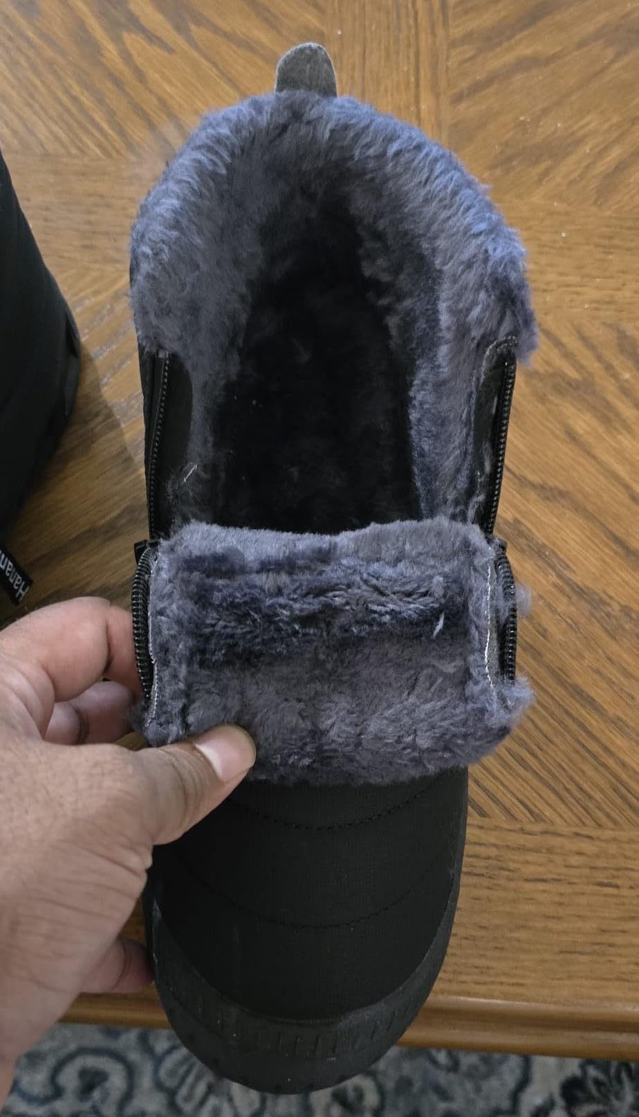 Hanani Mens Snow Boots Waterproof Winter Boots for Men Fur Lined Warm Ankle Boots Zipper Closure Slip on Outdoor Boot Comfortable Walking Shoes customer photo 1