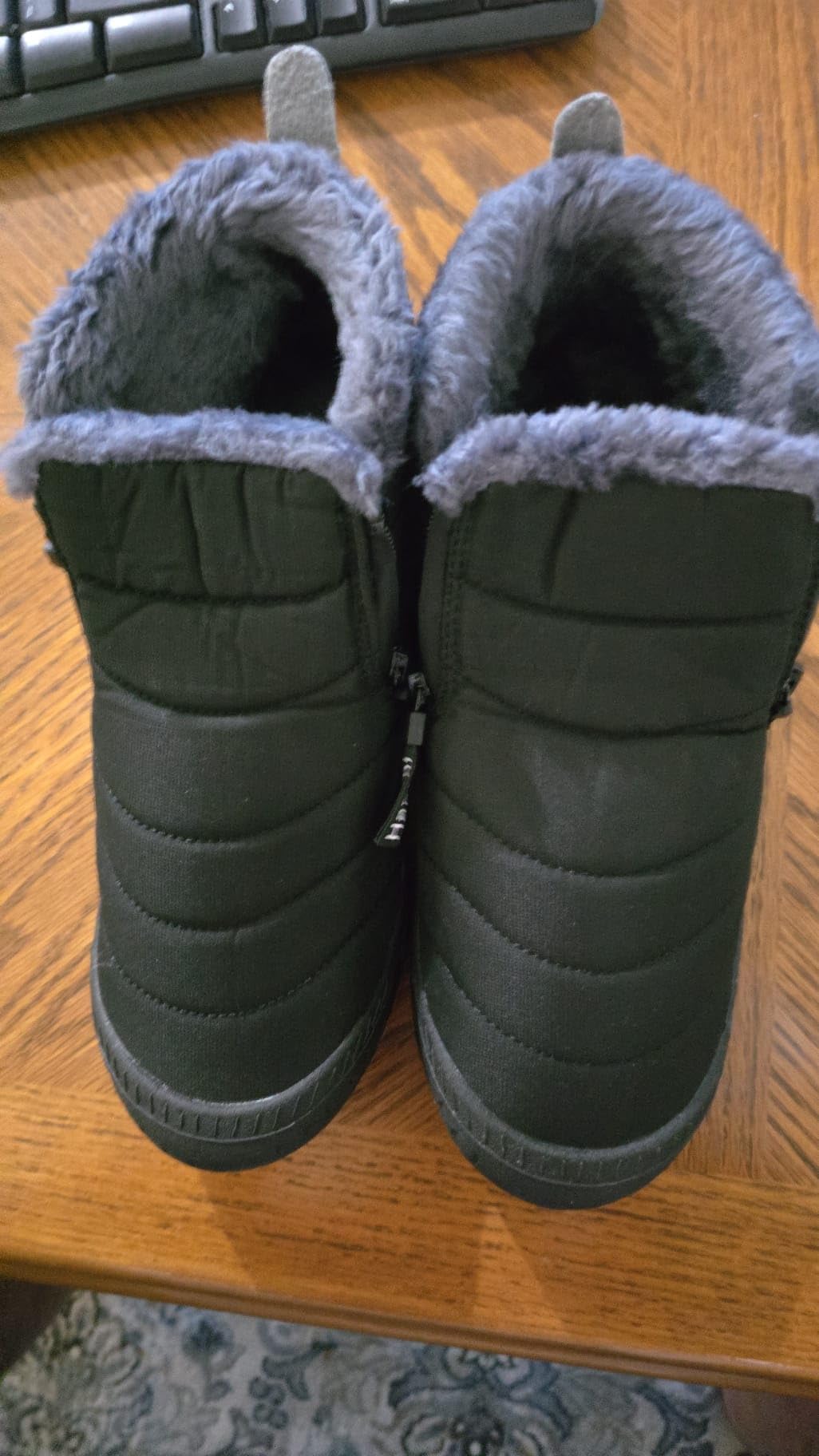 Hanani Mens Snow Boots Waterproof Winter Boots for Men Fur Lined Warm Ankle Boots Zipper Closure Slip on Outdoor Boot Comfortable Walking Shoes customer photo 2