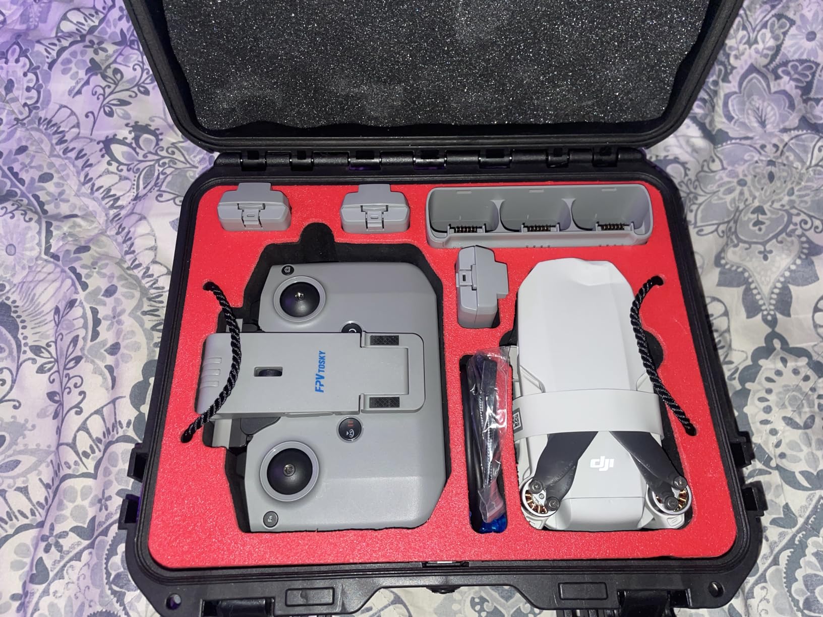 FPVtosky 8-IN-1 Mini 4K/2 SE Accessories Bundle Kit, Dual Layer Hard Case, Tablet Holder, Neck Lanyard Strap, Landing Gear, Propellers Holder for DJI Mini 4K/2/2 SE customer photo 2