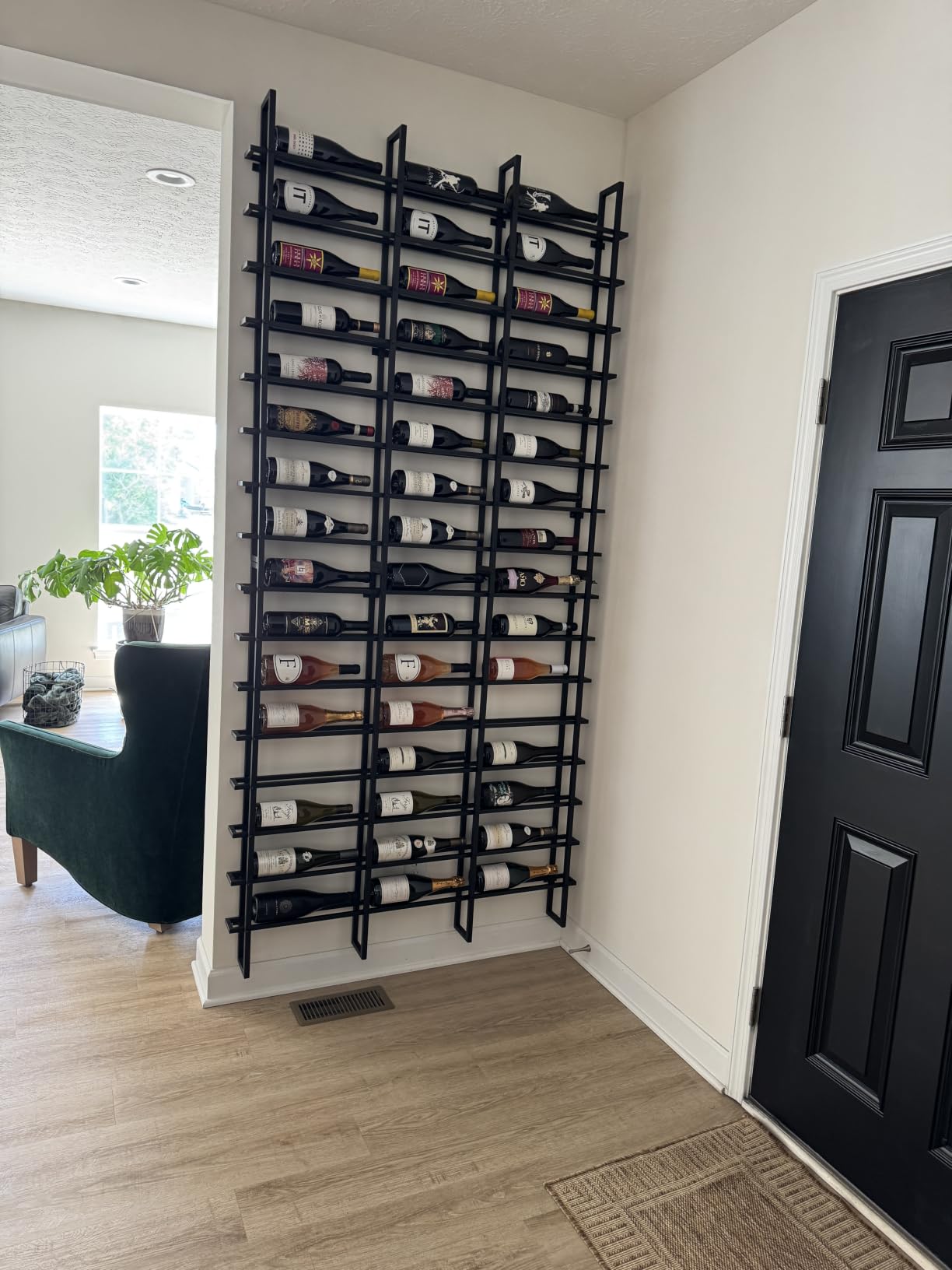 80 Bottle Large Wall Mount Wine Rack, Black Industrial Wine Storage Display Rack customer photo 1