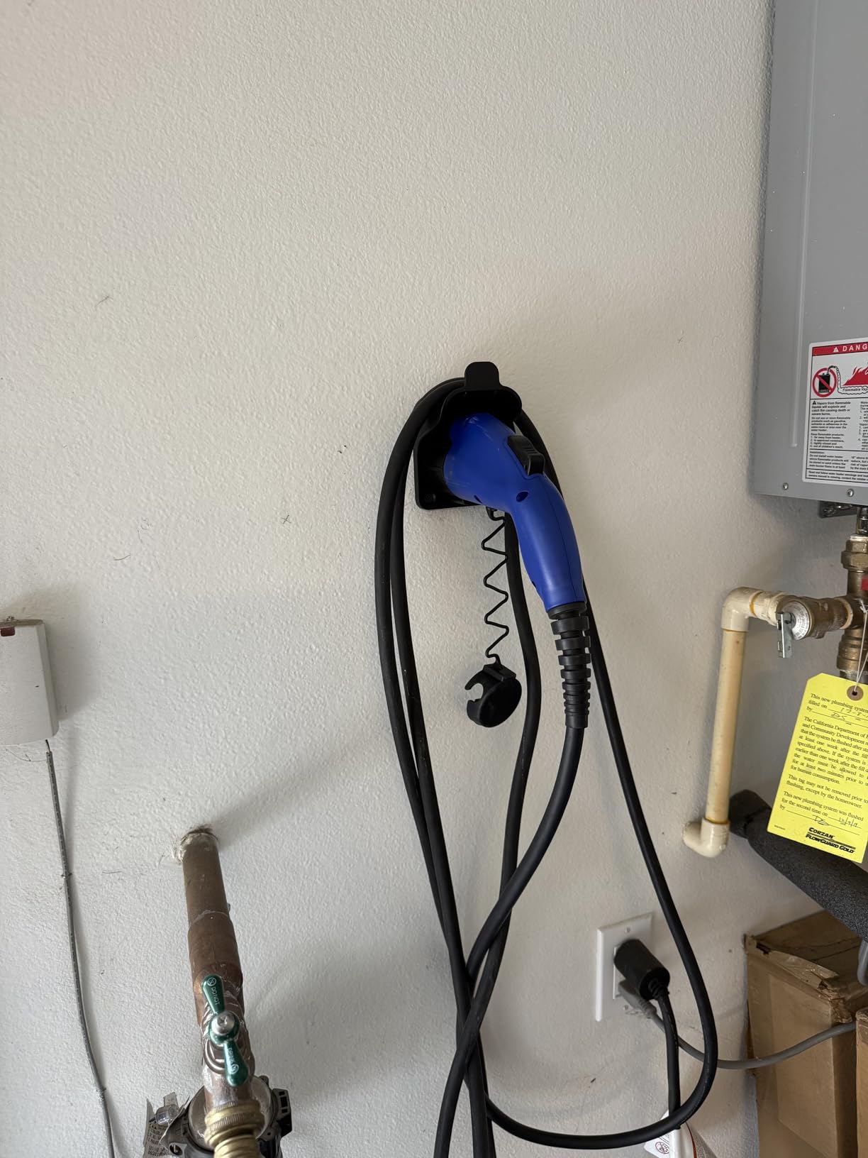 MECMO EV Charger Holder SAE J1772 Wall Mount Charging Cable Hanger Organizer, Nozzle Holster Dock Electric Vehicle EVSE PHEV Car Plug Space Saving Garage Wall Connector Cord Hook for Outdoor Indoor customer photo 2