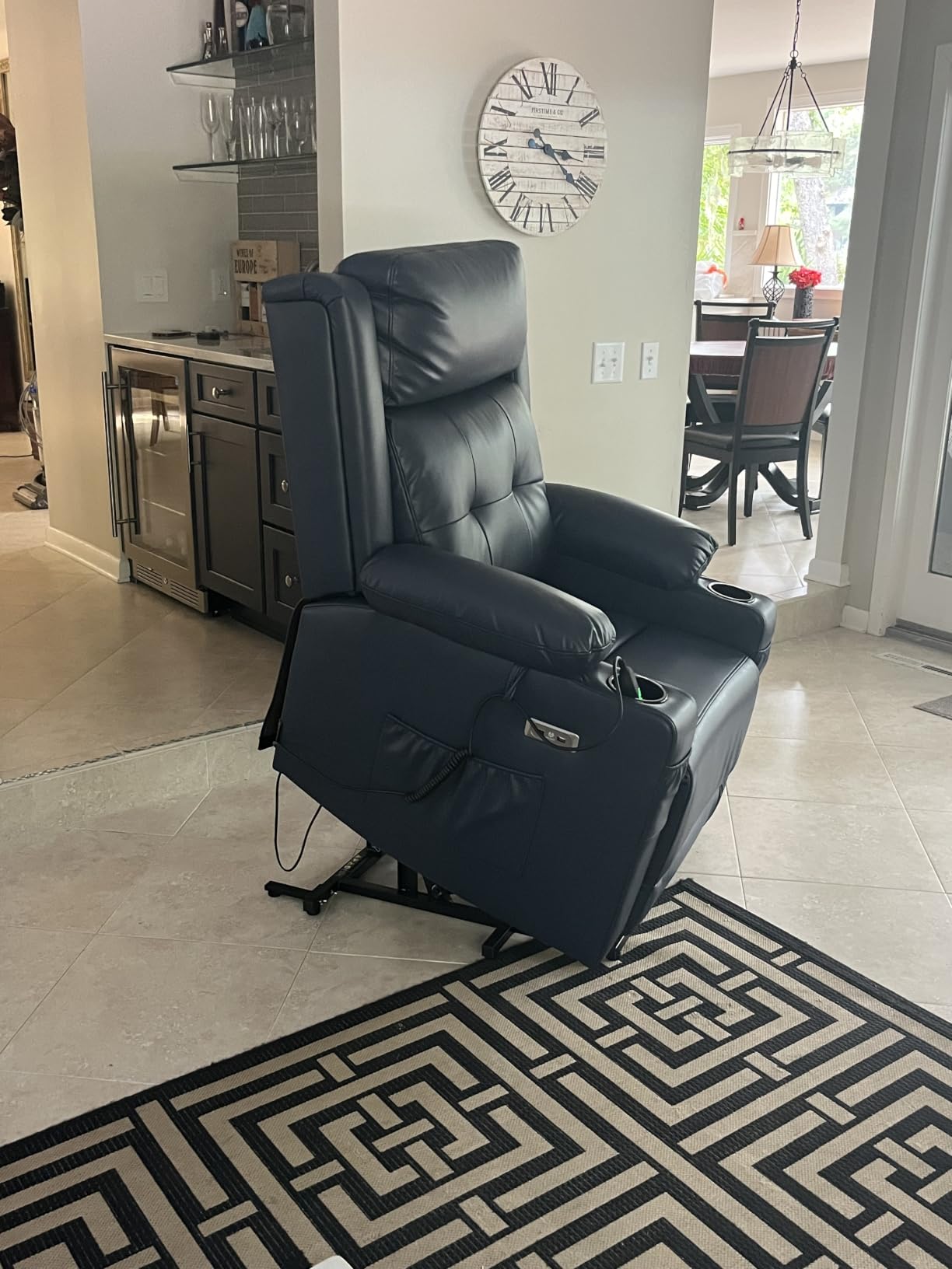 MCombo Triple Motor Power Lift Recliner, Leather 7662 (Dark Brown, Large) | Massage and Heat, Adjustable Headrest, Lay Flat, Infinite Position, 4.7