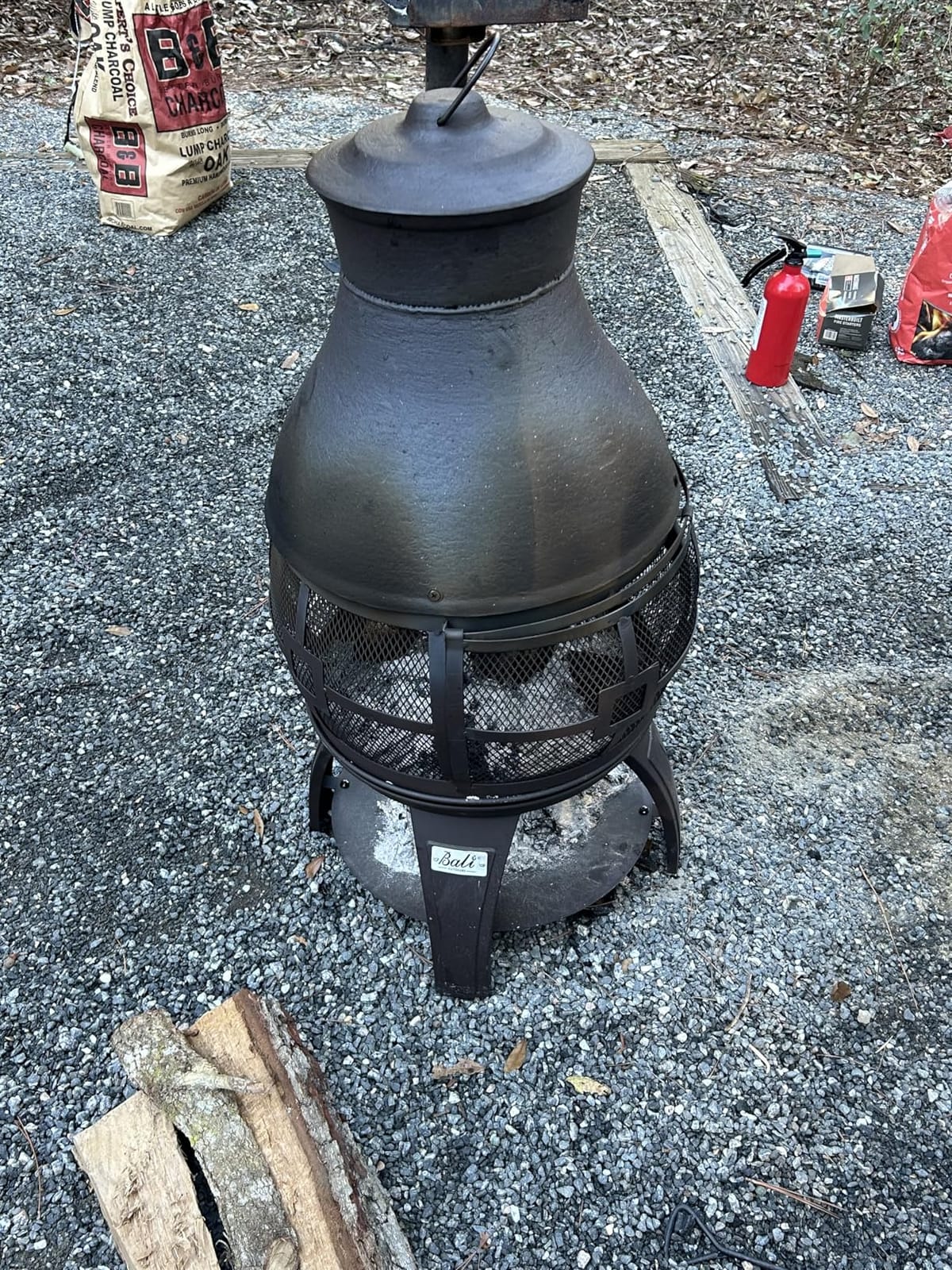 BALI OUTDOORS Fire Pit Wood Burning Chiminea Outside | Fireplace Patio Small Firepit, Size 17.7