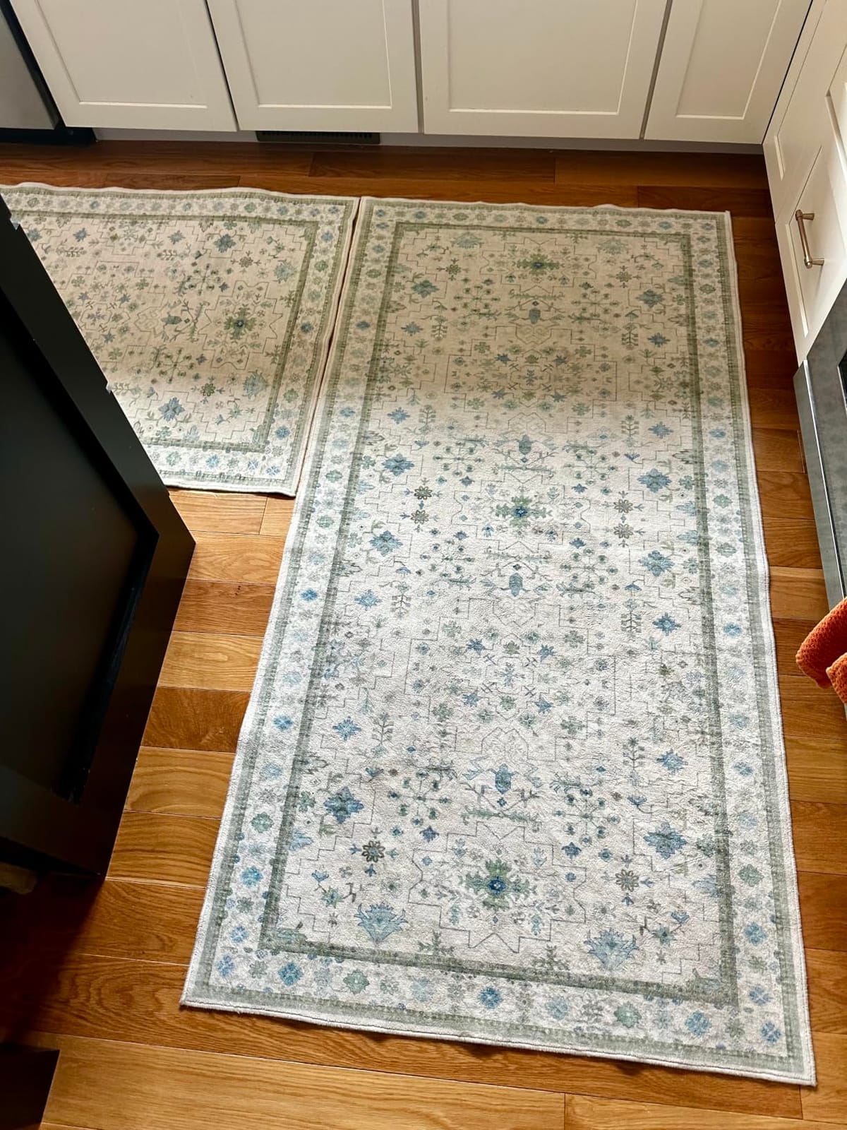 Black Farmhouse Washable 8x10 Area Rugs for Living Room, Bedroom, Dining Room Kitchen Table Rug for Under Table, Office, Dark Charcoal Tumble Stain Resistant Non-Slip Large Washable (8x10 Black/Multi) customer photo 1