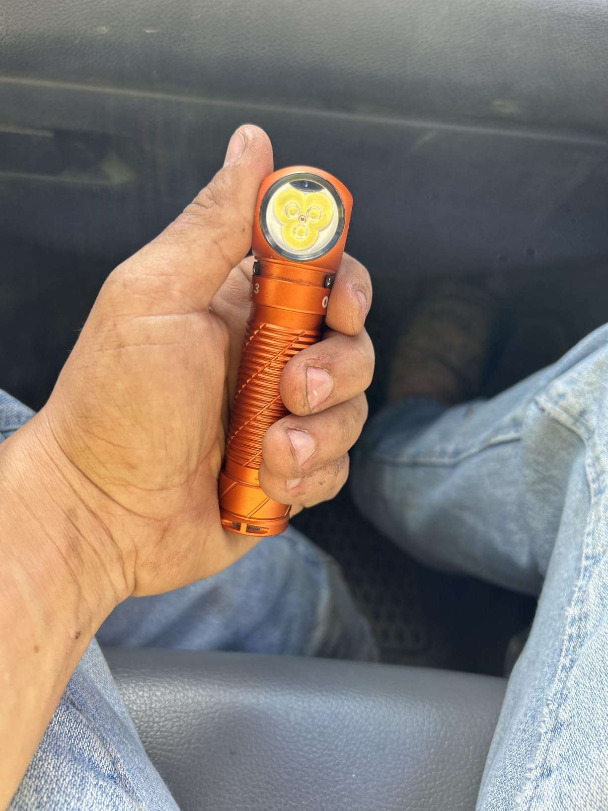 Perun 3 Headlamp Rechargeable, Red Light, Waterproof, Orange | 3000 Lumens, 160M Beam Distance, 2-in-1 Head lamp Flashlight, IP68, Magnetic Tailcap, Long Runtime for Camping, Hiking, Work customer photo 2