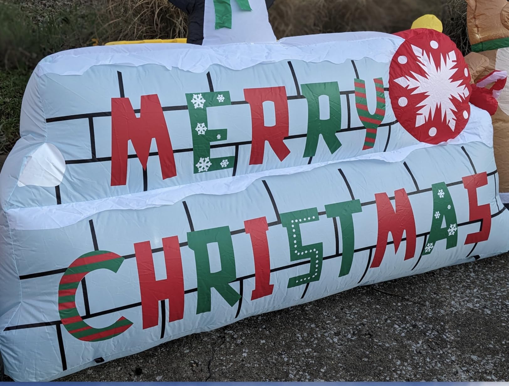 10FT Christmas Inflatable Outdoor Decoration, Merry Christmas Inflatable Banner Blow Up Yard Decorations Inflatable Santa Claus Reindeer Lighted Xmas Decor for Party Garden Yard Lawn customer photo 1