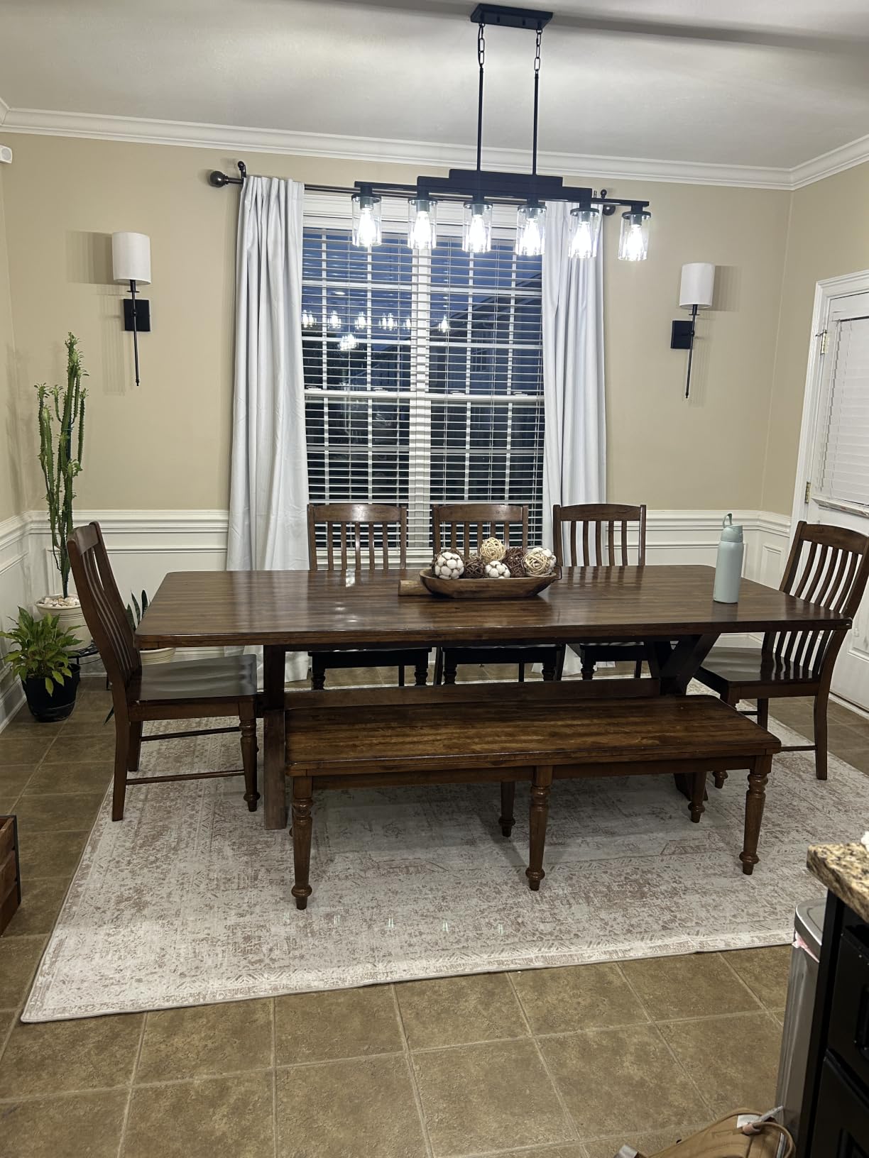 XLUEZ Area Rug 8x10 Living Room Rug, Machine Washable Vintage Distressed Medallion Rug Non-Slip Soft Low Pile Large Indoor Rugs for Bedroom Dining Room Office Children's Room (Beige,8'x10') customer photo 2