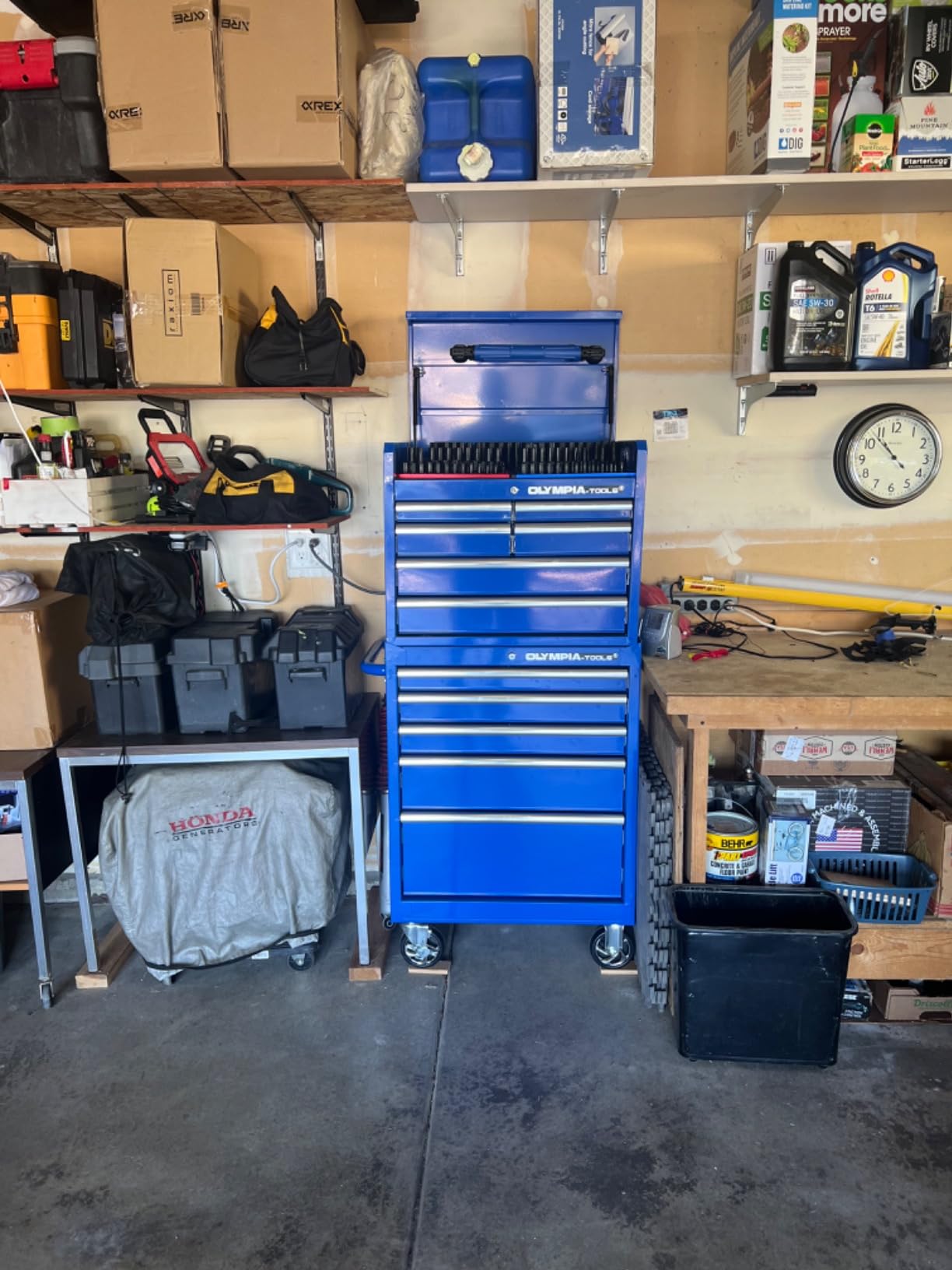 Olympia Tools 72 inch Heavy Duty Mobile Tool Chest Tool Box, with Solid Wood Top Workbench, 15-Drawer Rolling Tool Chest, Tool Storage Organizer for Garage, Workshop, and Home, Black customer photo 1