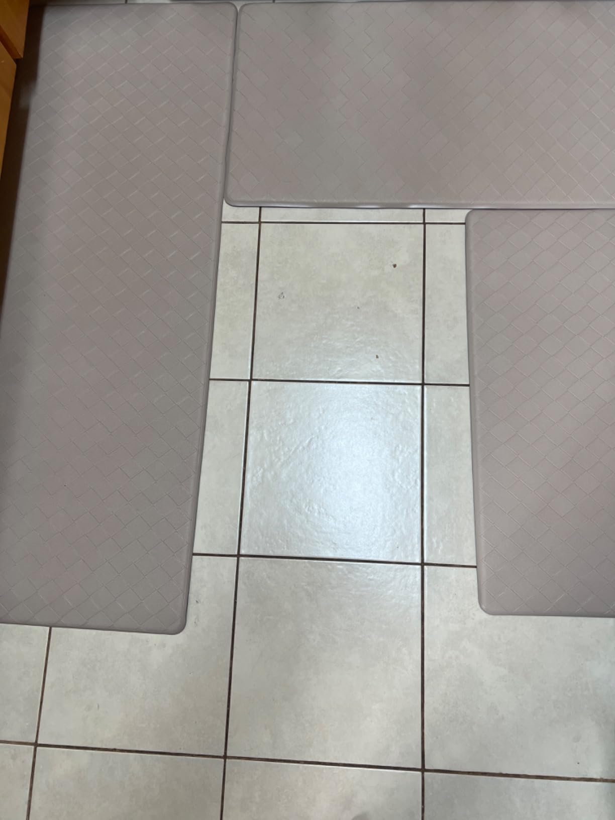 HEBE Anti Fatigue Kitchen Rugs Set of 3, Cushioned Kitchen Mats for Floor | Non Slip, Waterproof, Stain Resistant, Padded PVC Foam Comfort Standing Desk Mat with Runner for Office, Sink, Laundry Room customer photo 1